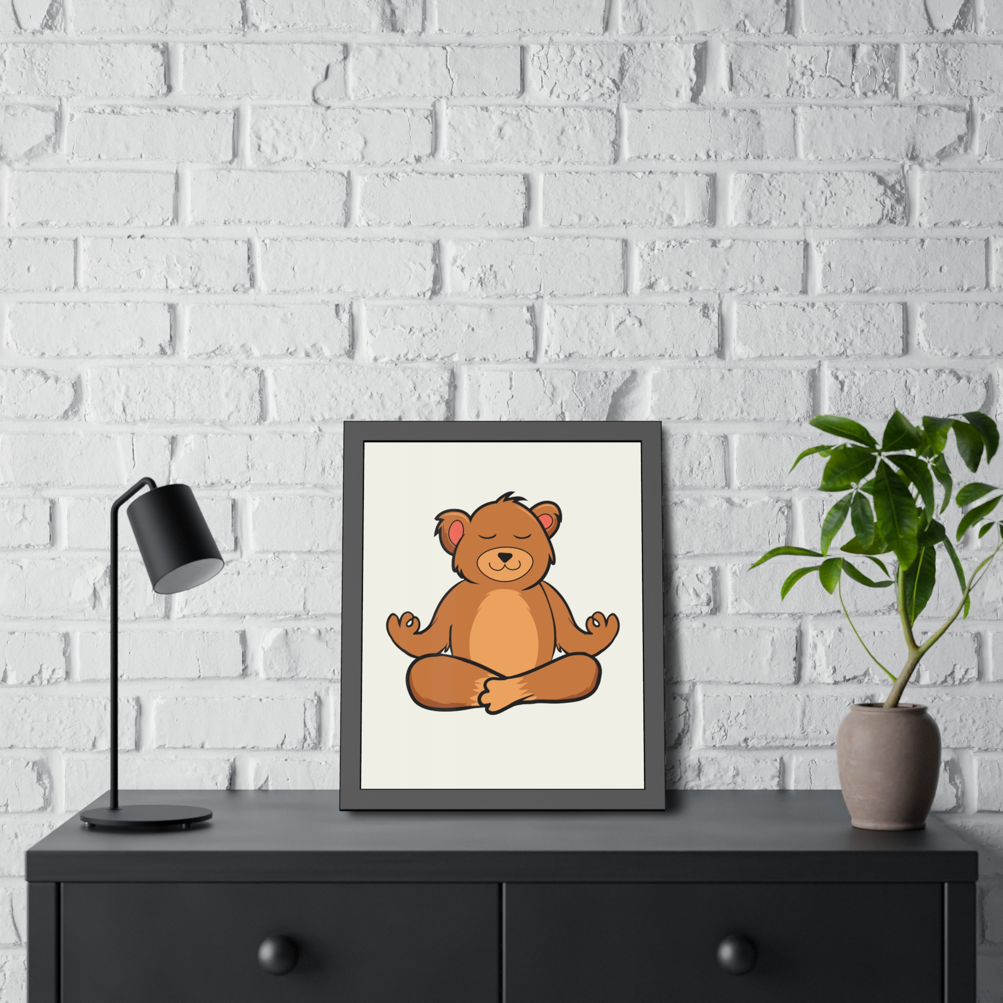Meditating Bear Framed Poster – Cute Nursery Wall Art for Kids’ Room, Yoga & Mindfulness Décor - Image 20