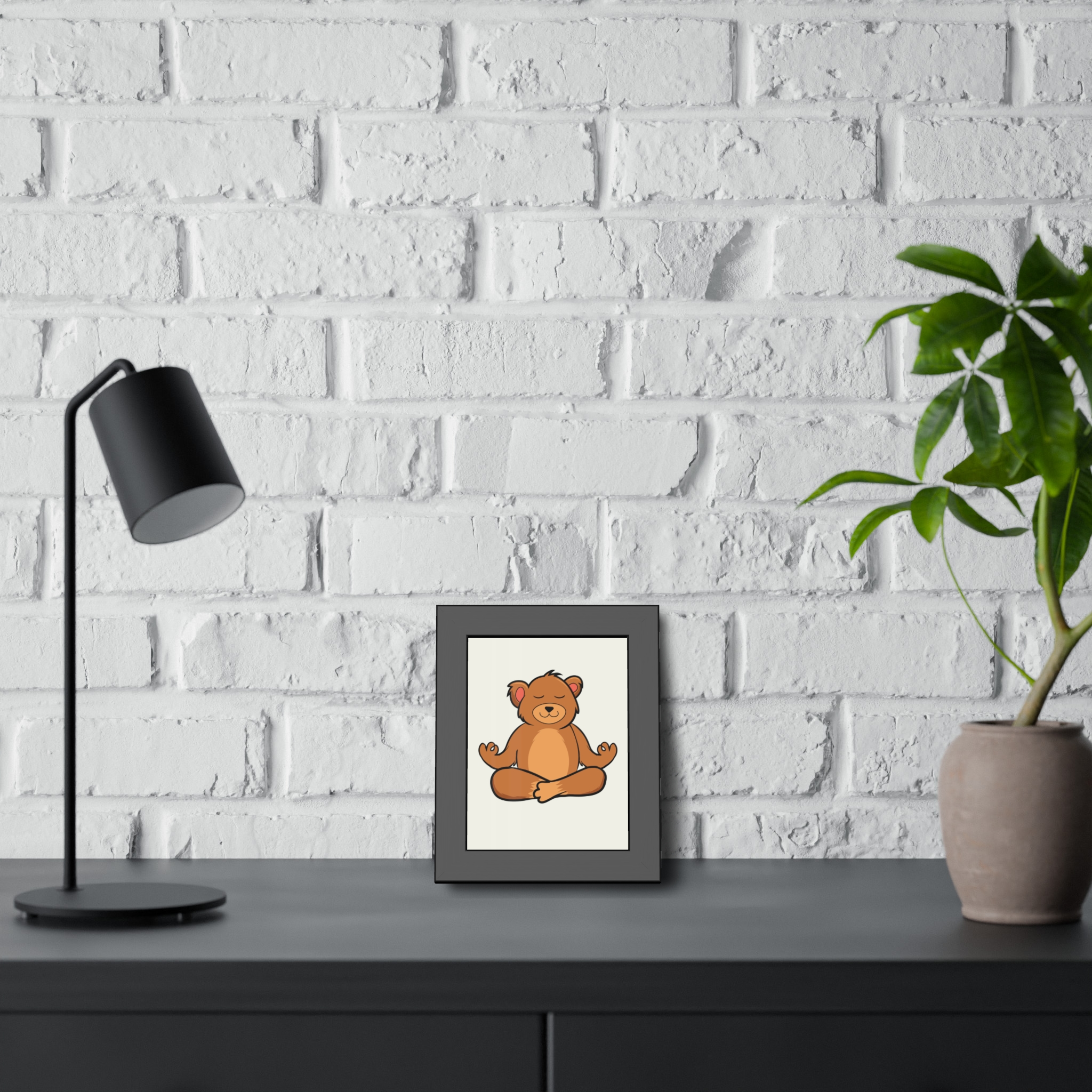 Meditating Bear Framed Poster – Cute Nursery Wall Art for Kids’ Room, Yoga & Mindfulness Décor - Image 4