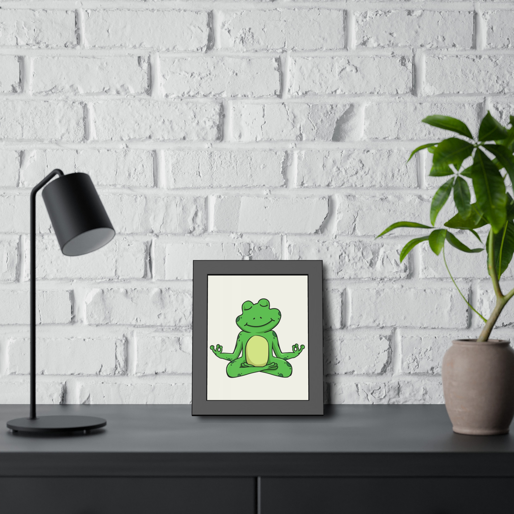 Meditating Frog Framed Poster — Cute Yoga Wall Art for Kids & Nursery - Image 8