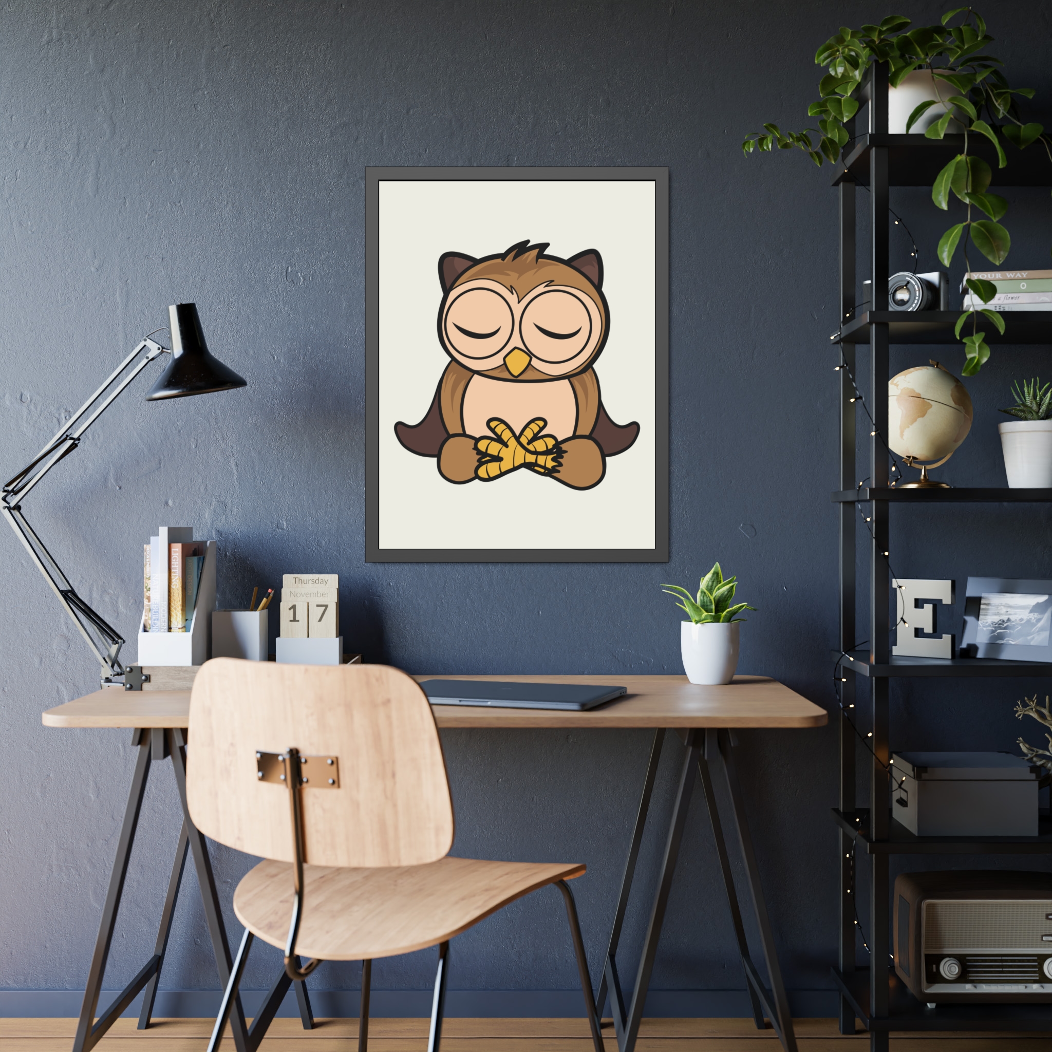 Sleeping Owl Illustration Framed Poster | Nursery Wall Art - Image 31