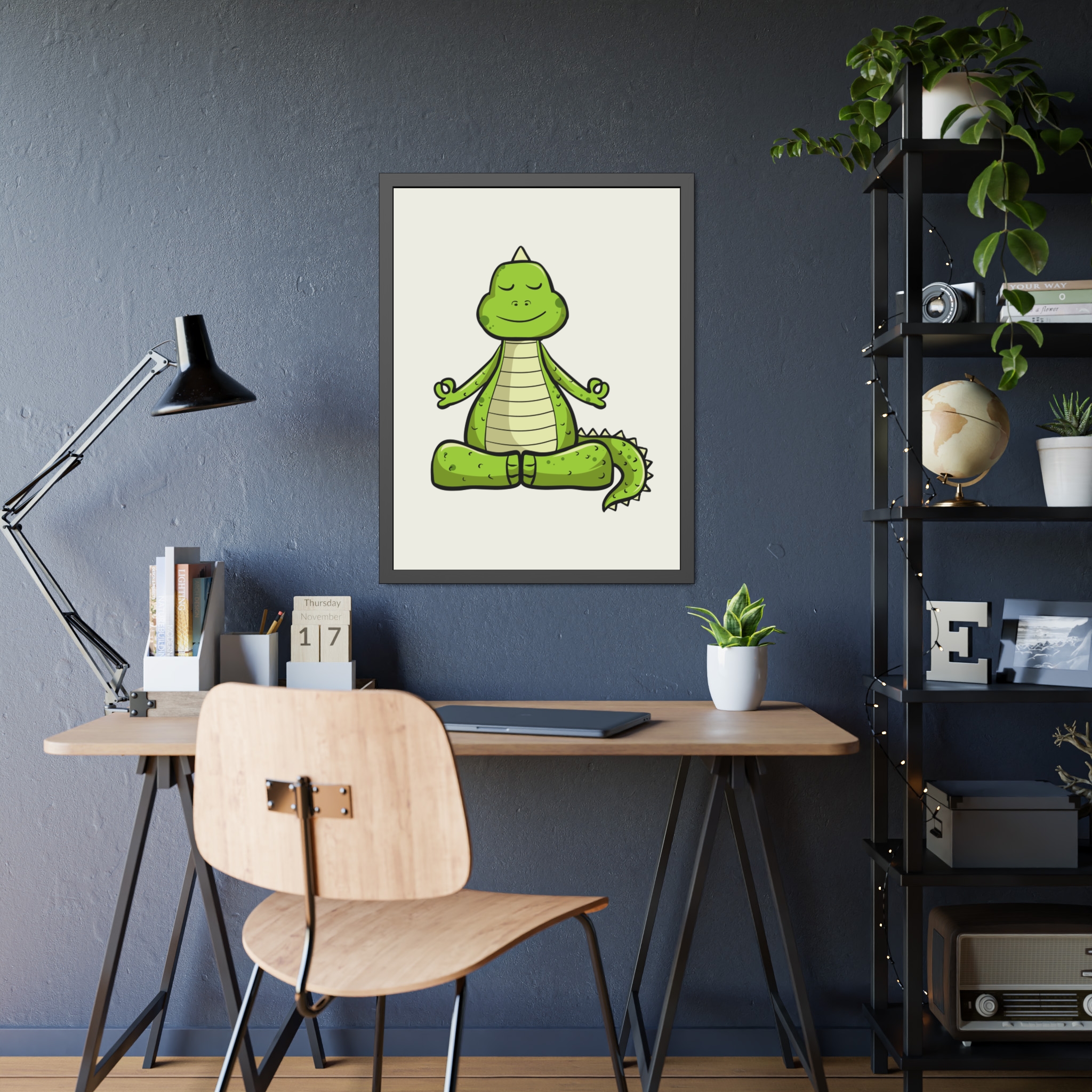 Yoga Dinosaur Framed Poster — Cute Meditating Dino Wall Art - Image 31