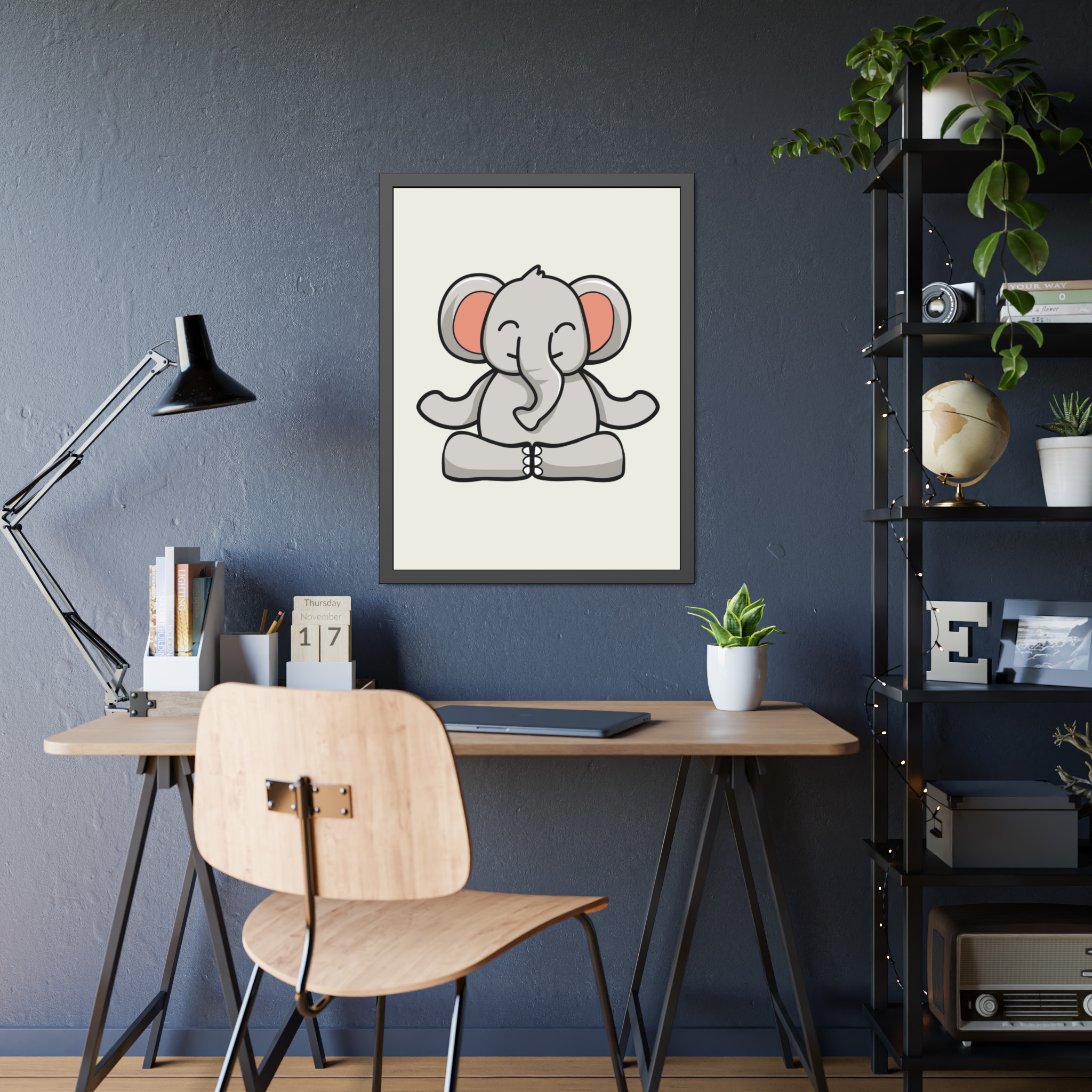 Meditating Elephant Framed Poster — Cute Nursery Wall Art - Image 31