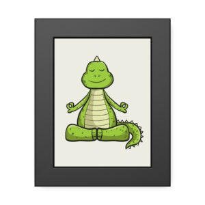 Yoga Dinosaur Framed Poster — Cute Meditating Dino Wall Art