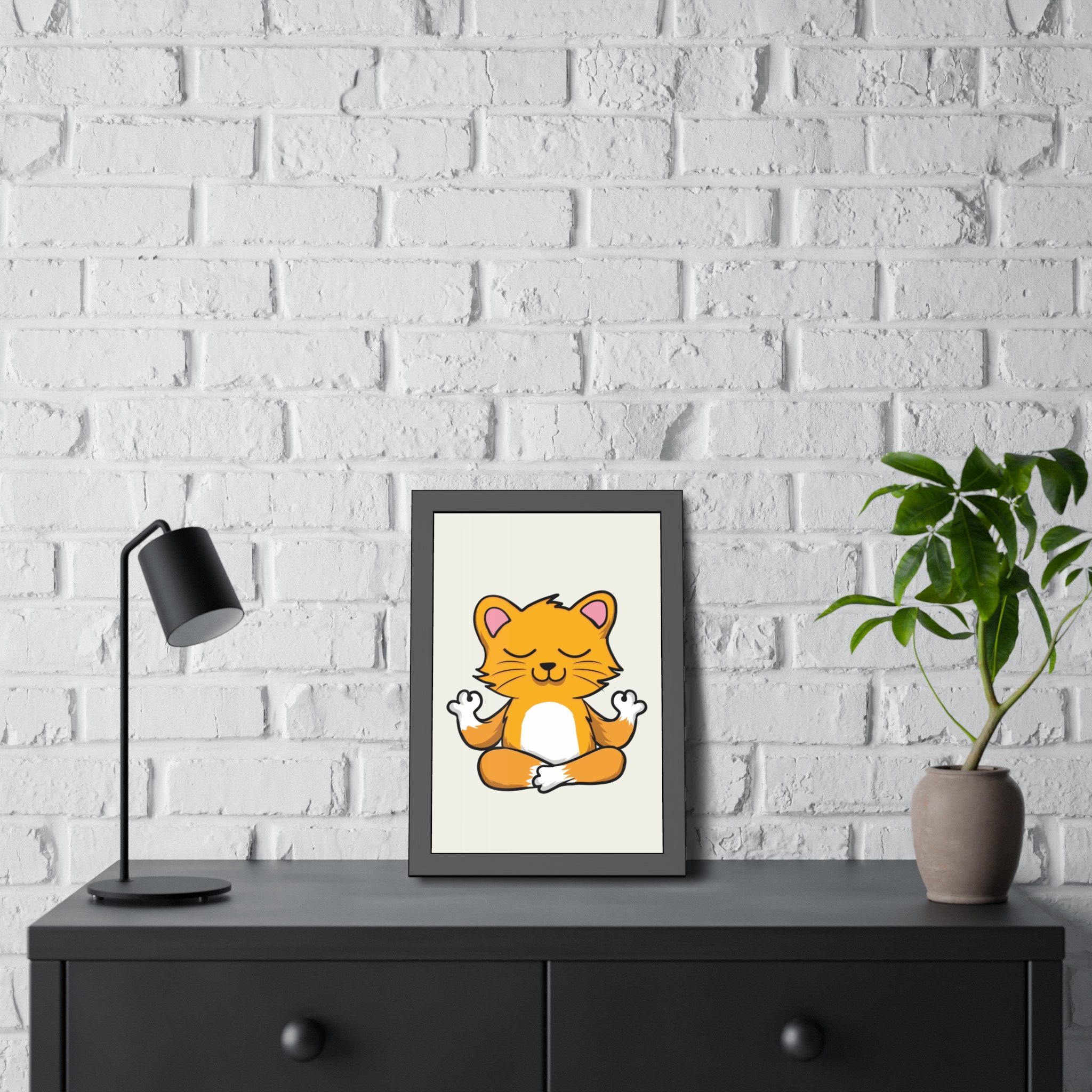 Yoga Cat Framed Poster — Cute Meditating Cat Wall Art for Kids & Home - Image 16
