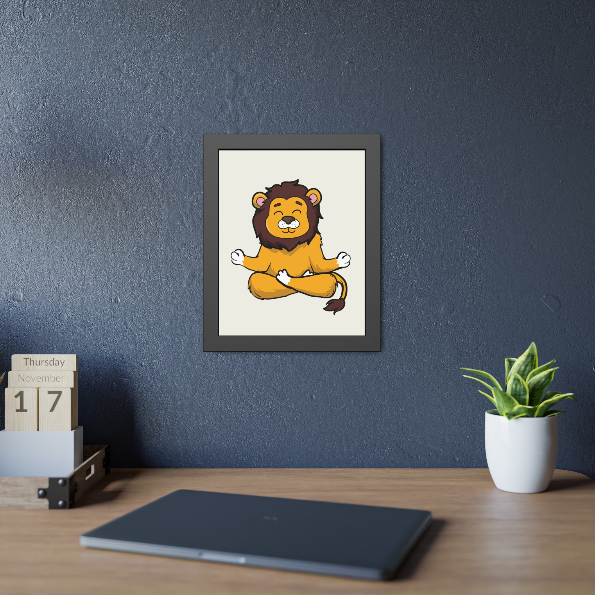 Meditating Lion Framed Poster — Cute Yoga Animal Wall Art for Nursery & Kids’ Room - Image 11