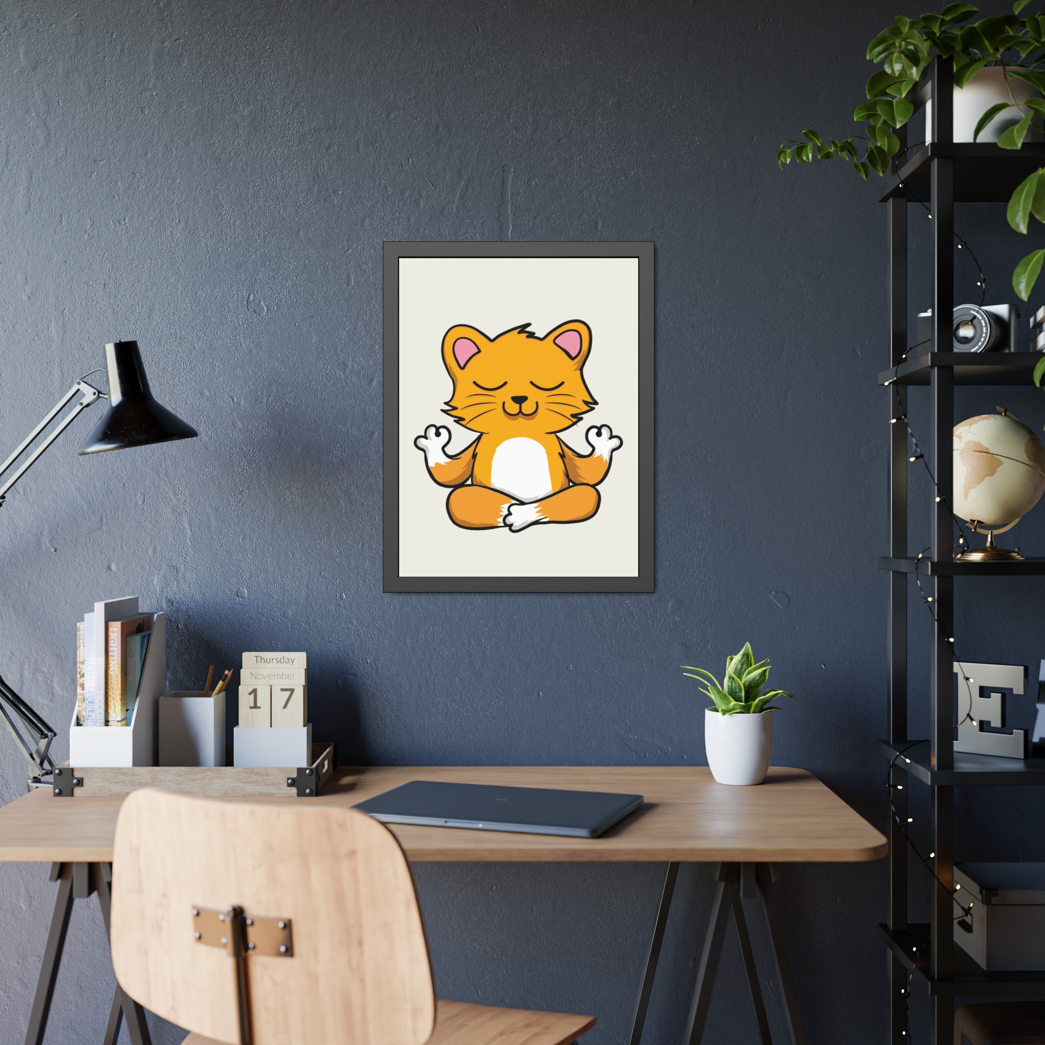 Yoga Cat Framed Poster — Cute Meditating Cat Wall Art for Kids & Home - Image 23