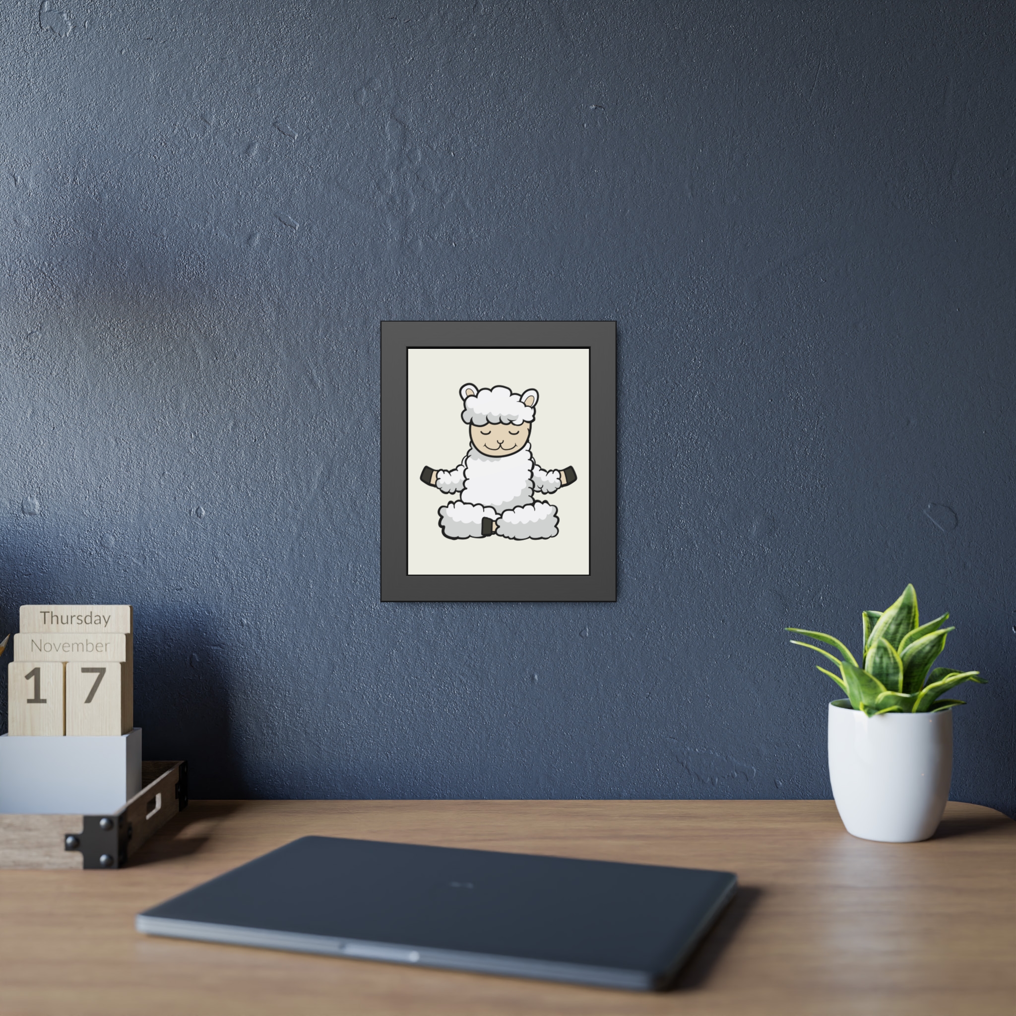 Meditating Sheep Framed Poster — Cute Yoga Lamb Wall Art for Nursery & Kids’ Room - Image 7