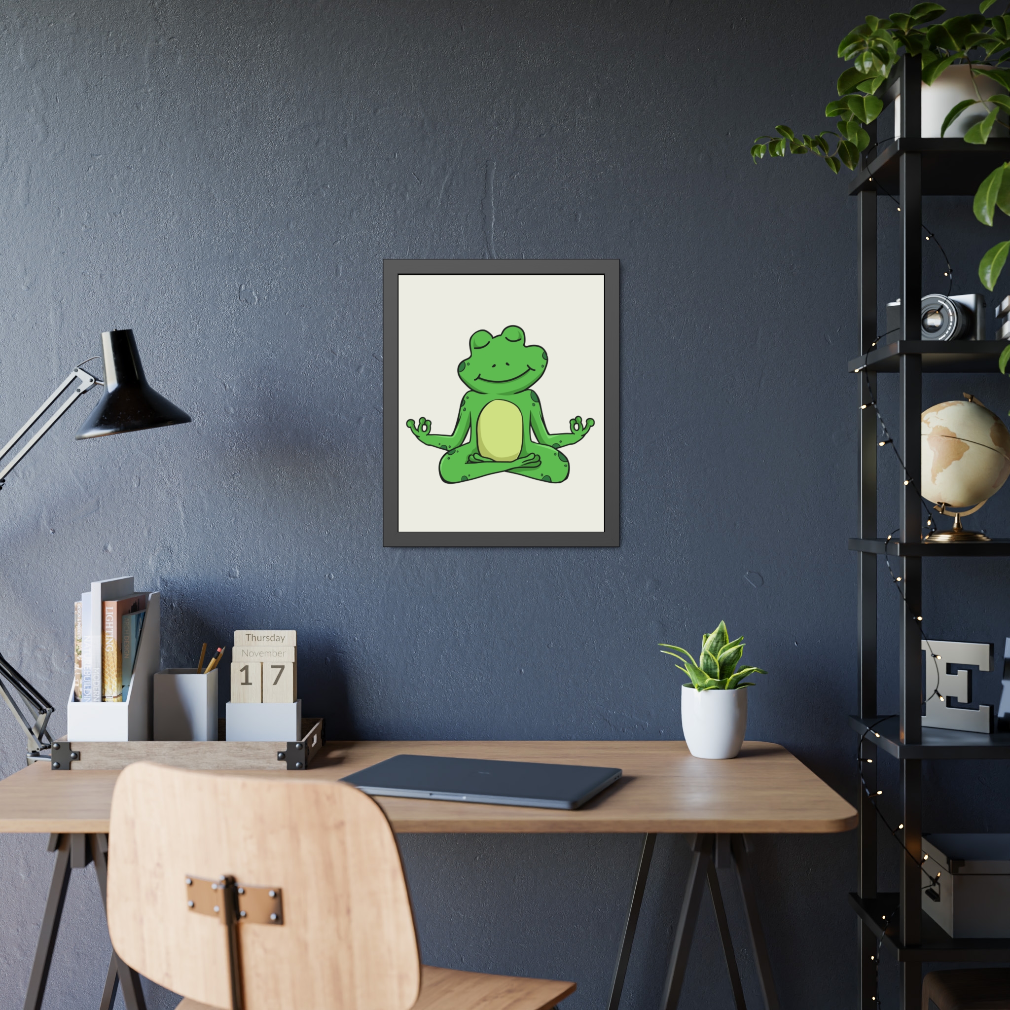 Meditating Frog Framed Poster — Cute Yoga Wall Art for Kids & Nursery - Image 19