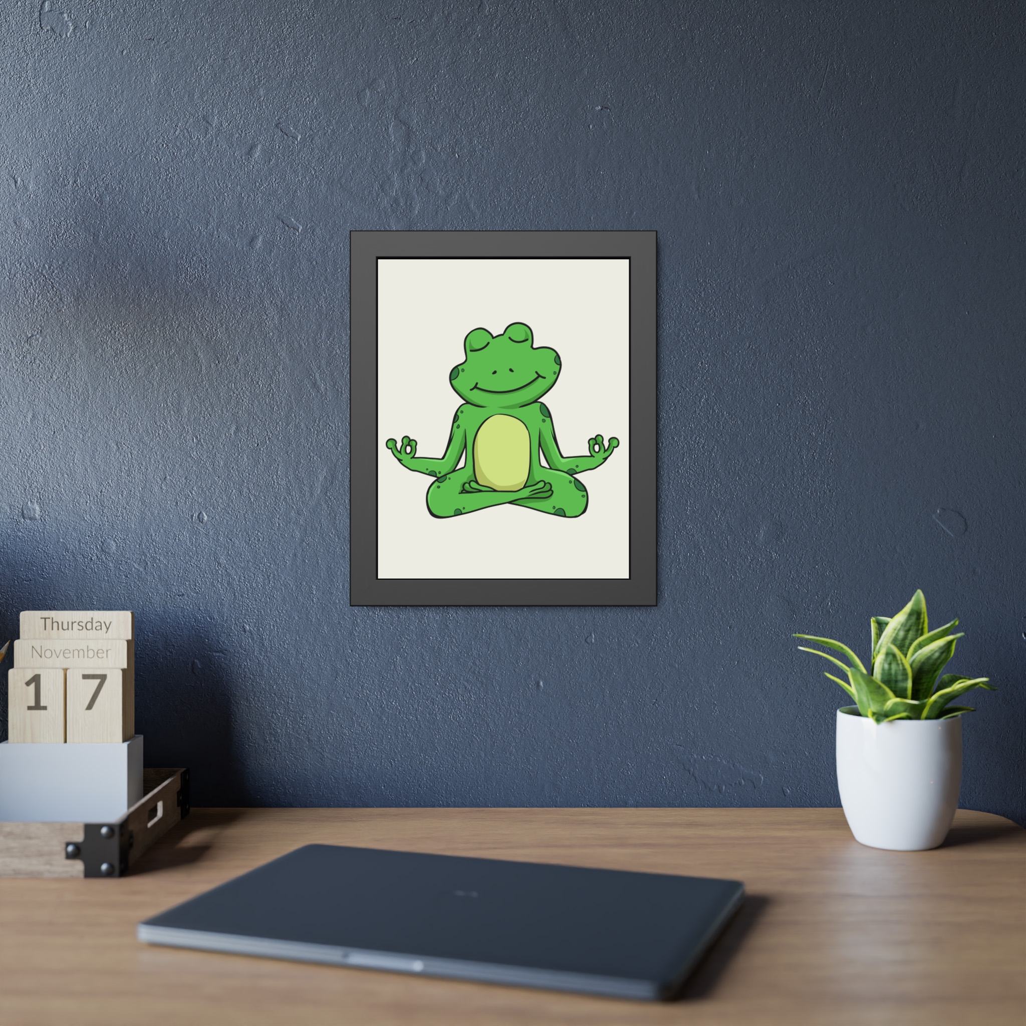 Meditating Frog Framed Poster — Cute Yoga Wall Art for Kids & Nursery - Image 11