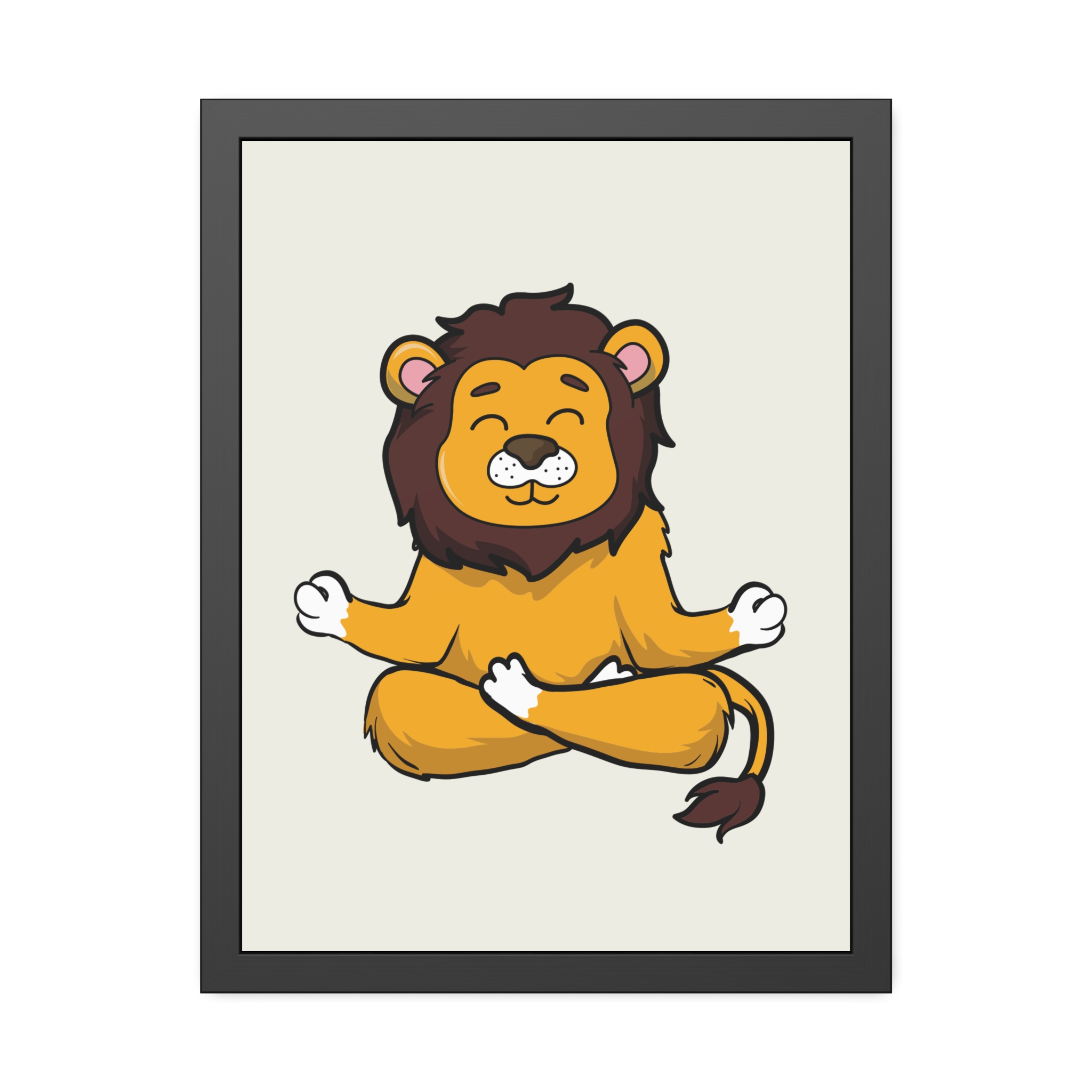 Meditating Lion Framed Poster — Cute Yoga Animal Wall Art for Nursery & Kids’ Room - Image 21