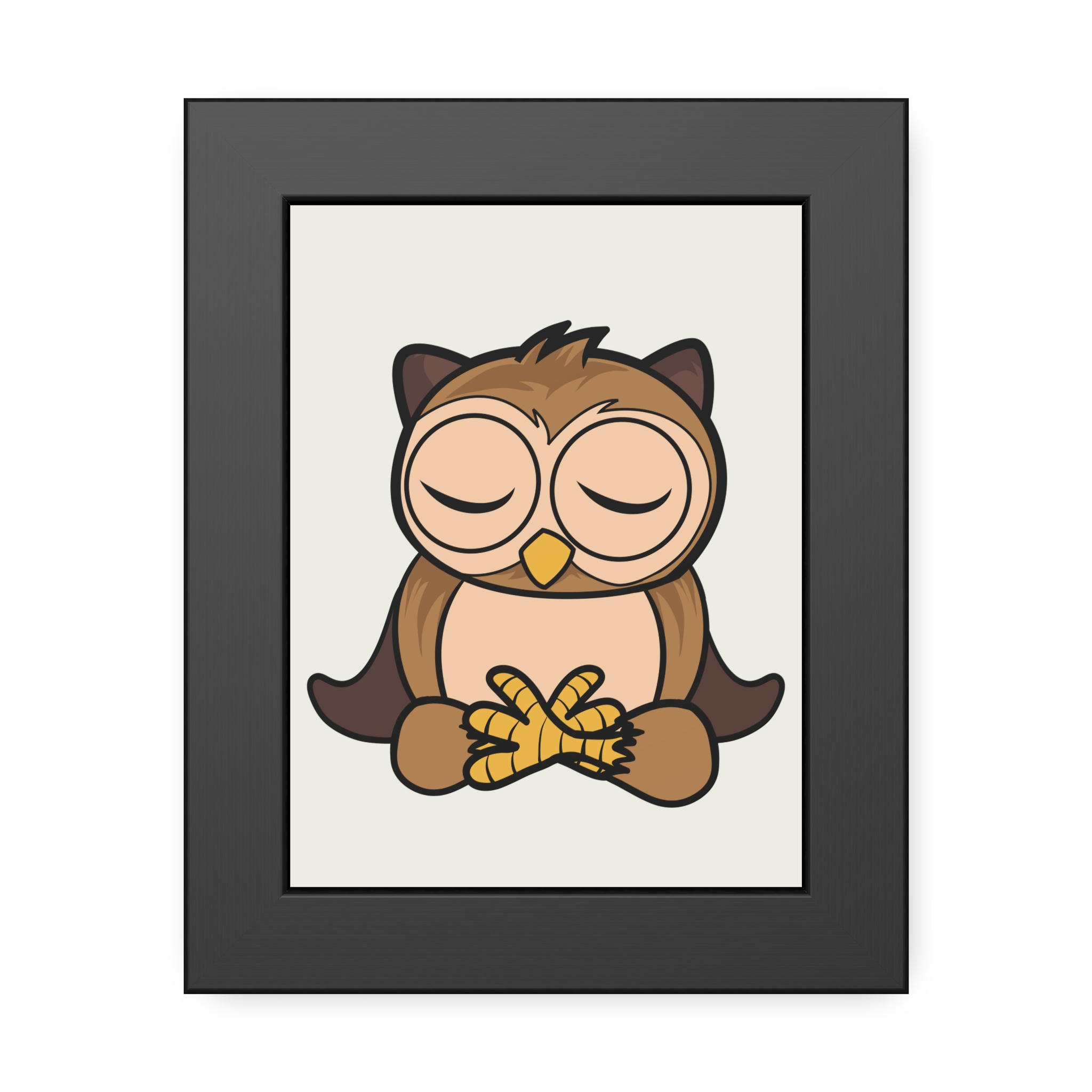 Sleeping Owl Illustration Framed Poster | Nursery Wall Art