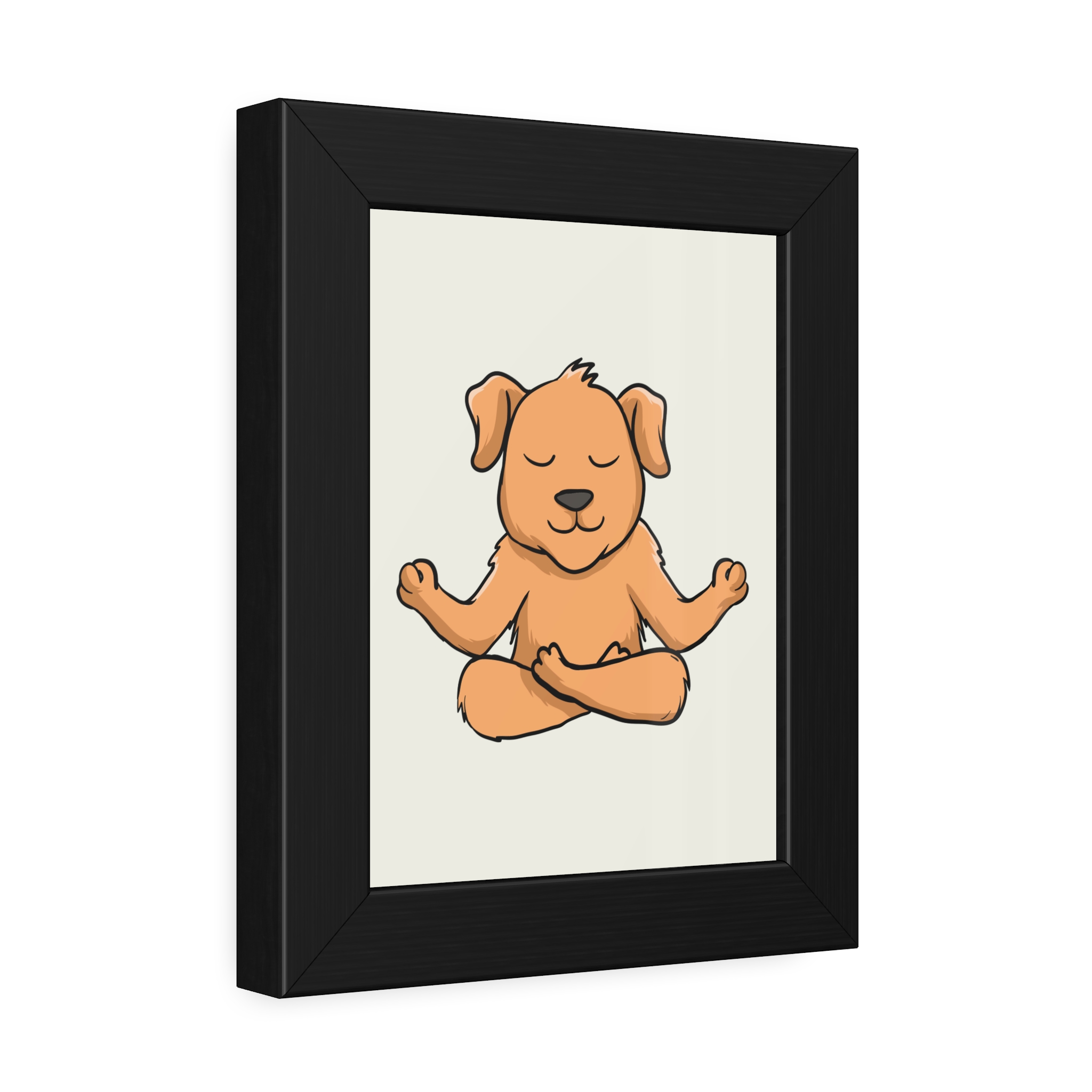 Meditating Puppy Framed Poster — Cute Yoga Dog Wall Art for Nursery & Home - Image 2