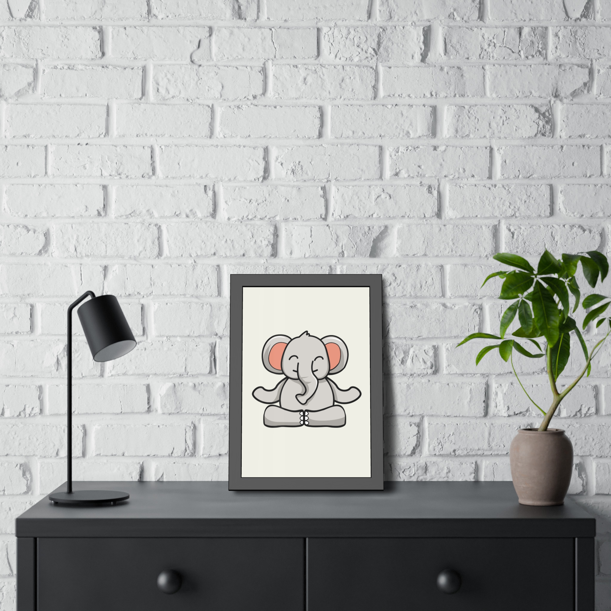 Meditating Elephant Framed Poster — Cute Nursery Wall Art - Image 16