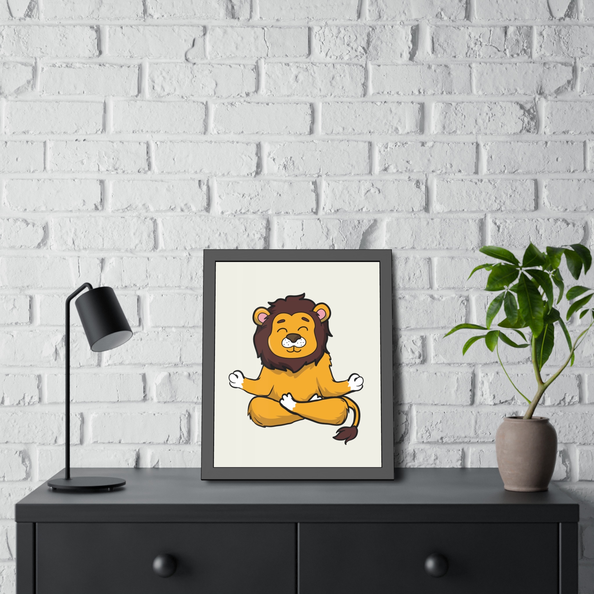 Meditating Lion Framed Poster — Cute Yoga Animal Wall Art for Nursery & Kids’ Room - Image 20