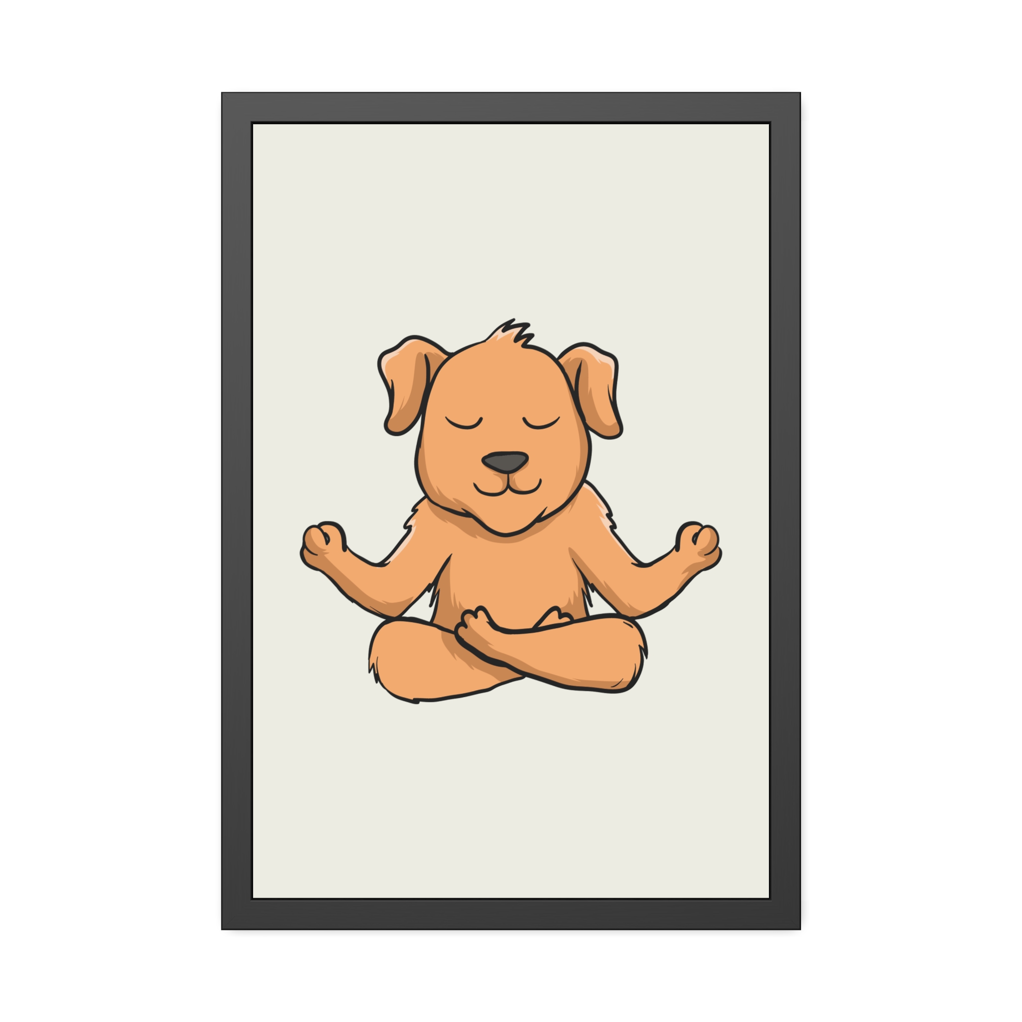 Meditating Puppy Framed Poster — Cute Yoga Dog Wall Art for Nursery & Home - Image 25