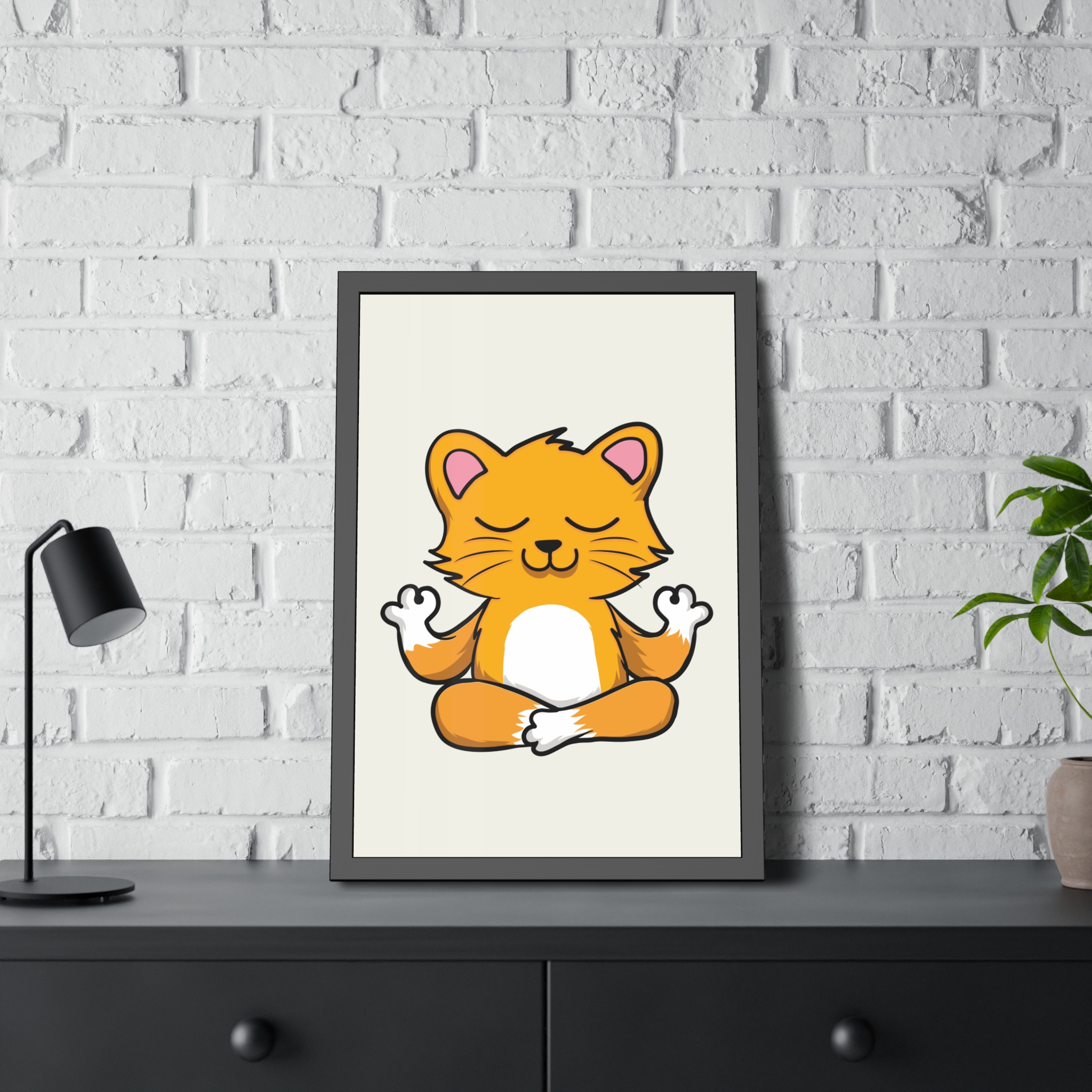 Yoga Cat Framed Poster — Cute Meditating Cat Wall Art for Kids & Home - Image 28