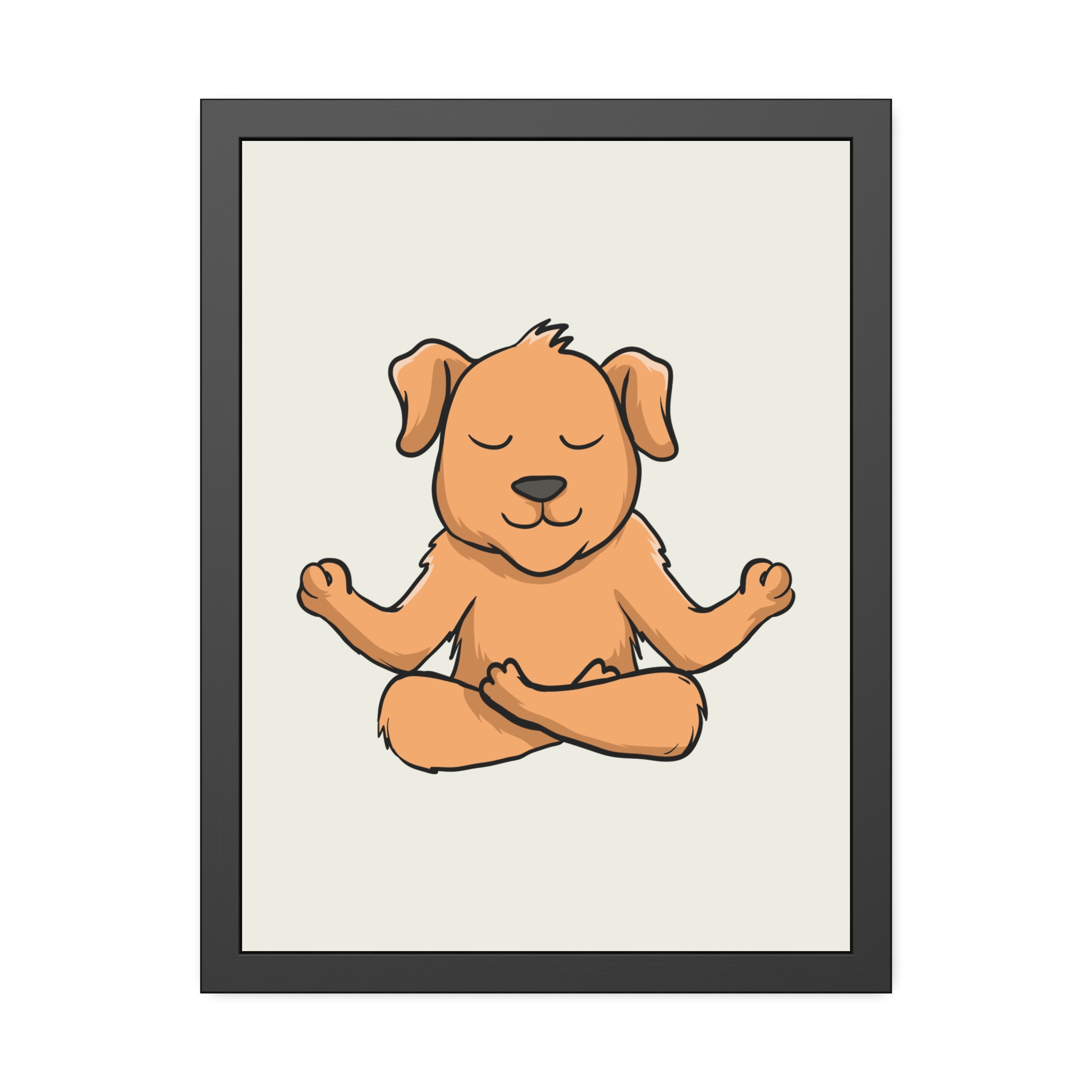 Meditating Puppy Framed Poster — Cute Yoga Dog Wall Art for Nursery & Home - Image 21