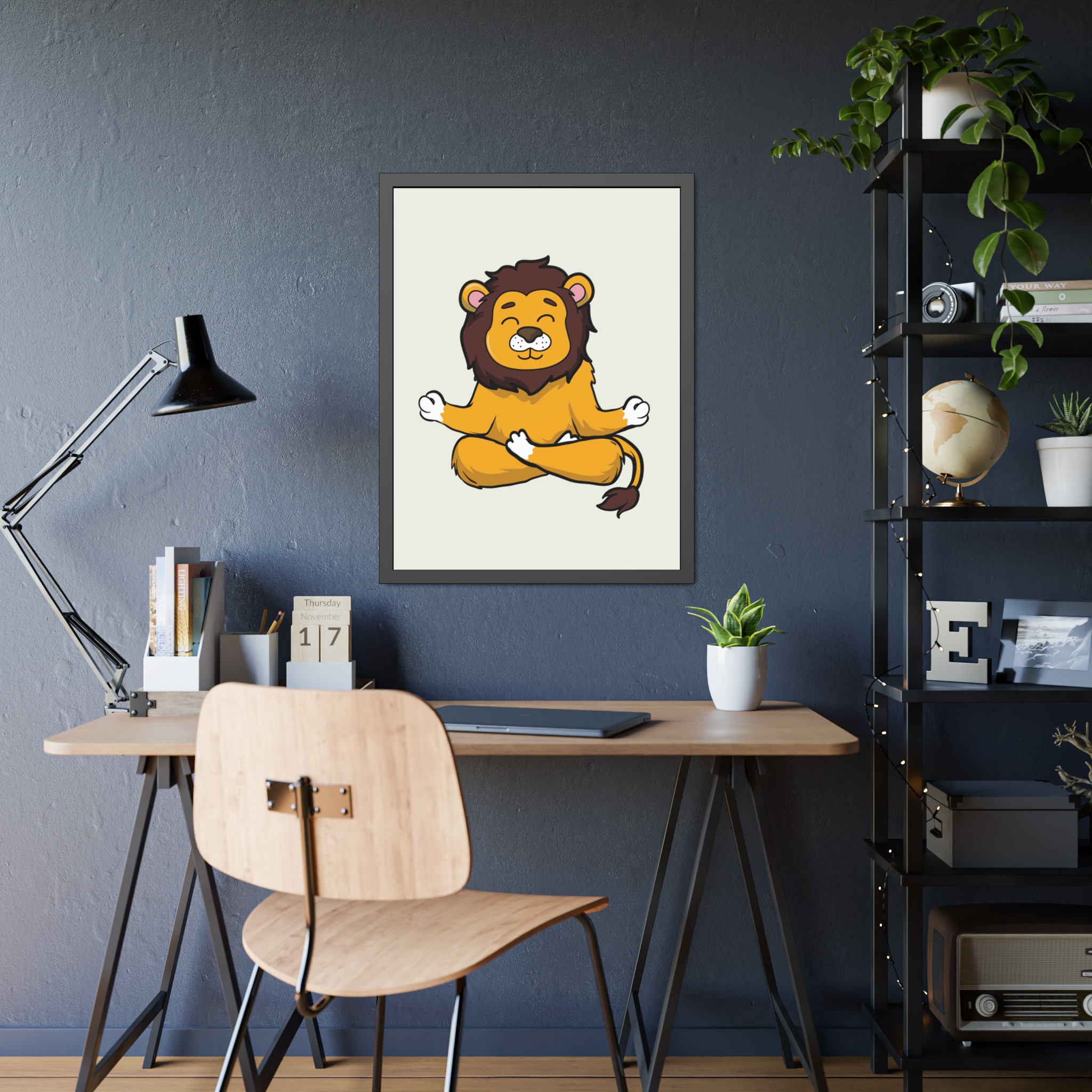 Meditating Lion Framed Poster — Cute Yoga Animal Wall Art for Nursery & Kids’ Room - Image 31