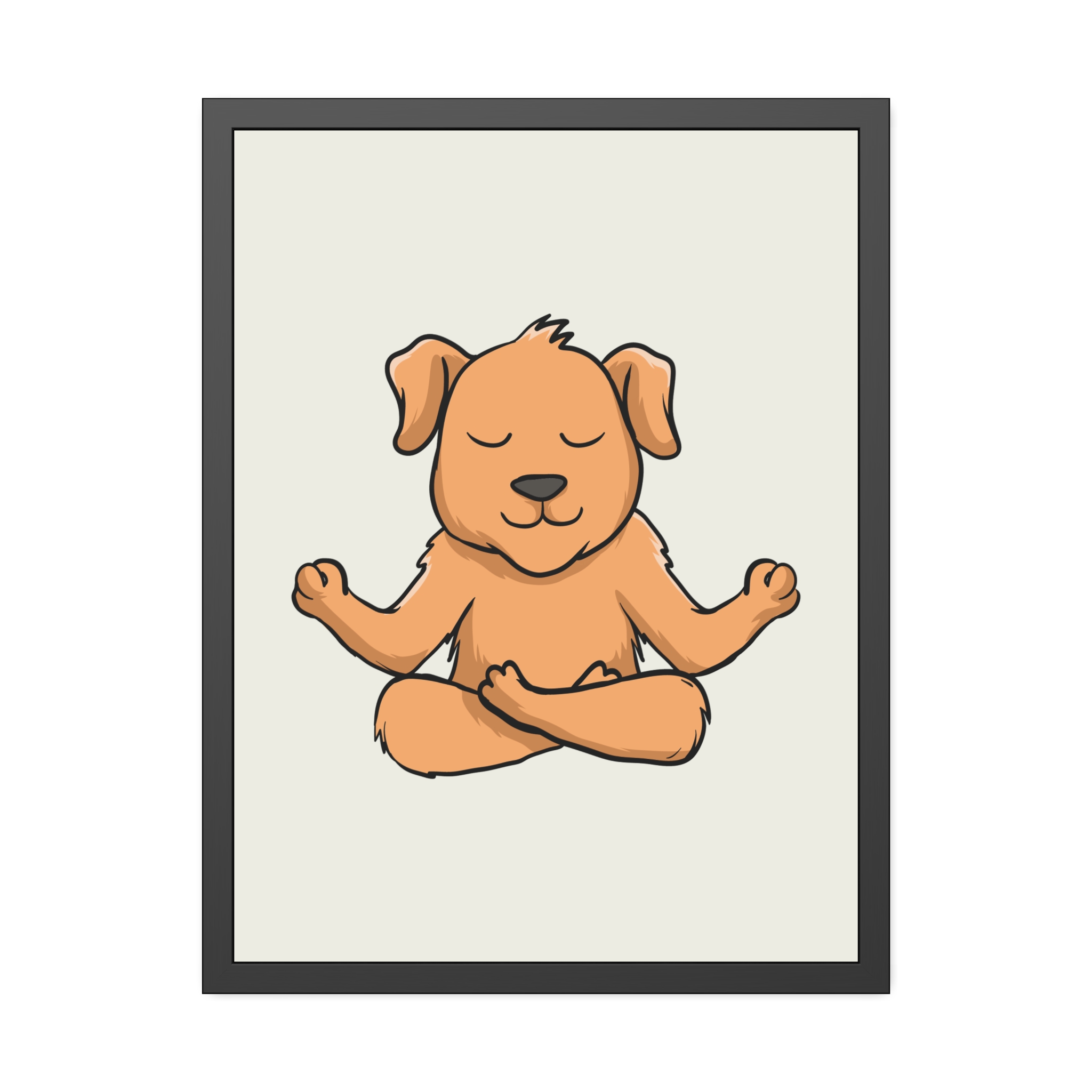 Meditating Puppy Framed Poster — Cute Yoga Dog Wall Art for Nursery & Home - Image 29
