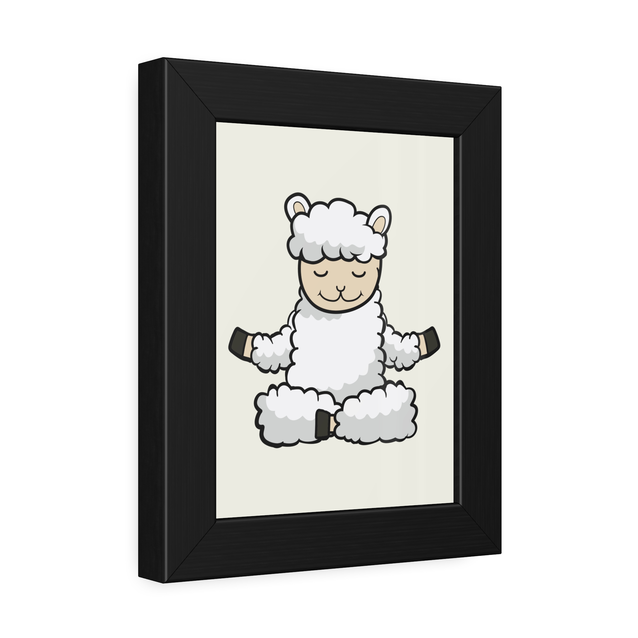 Meditating Sheep Framed Poster — Cute Yoga Lamb Wall Art for Nursery & Kids’ Room - Image 2