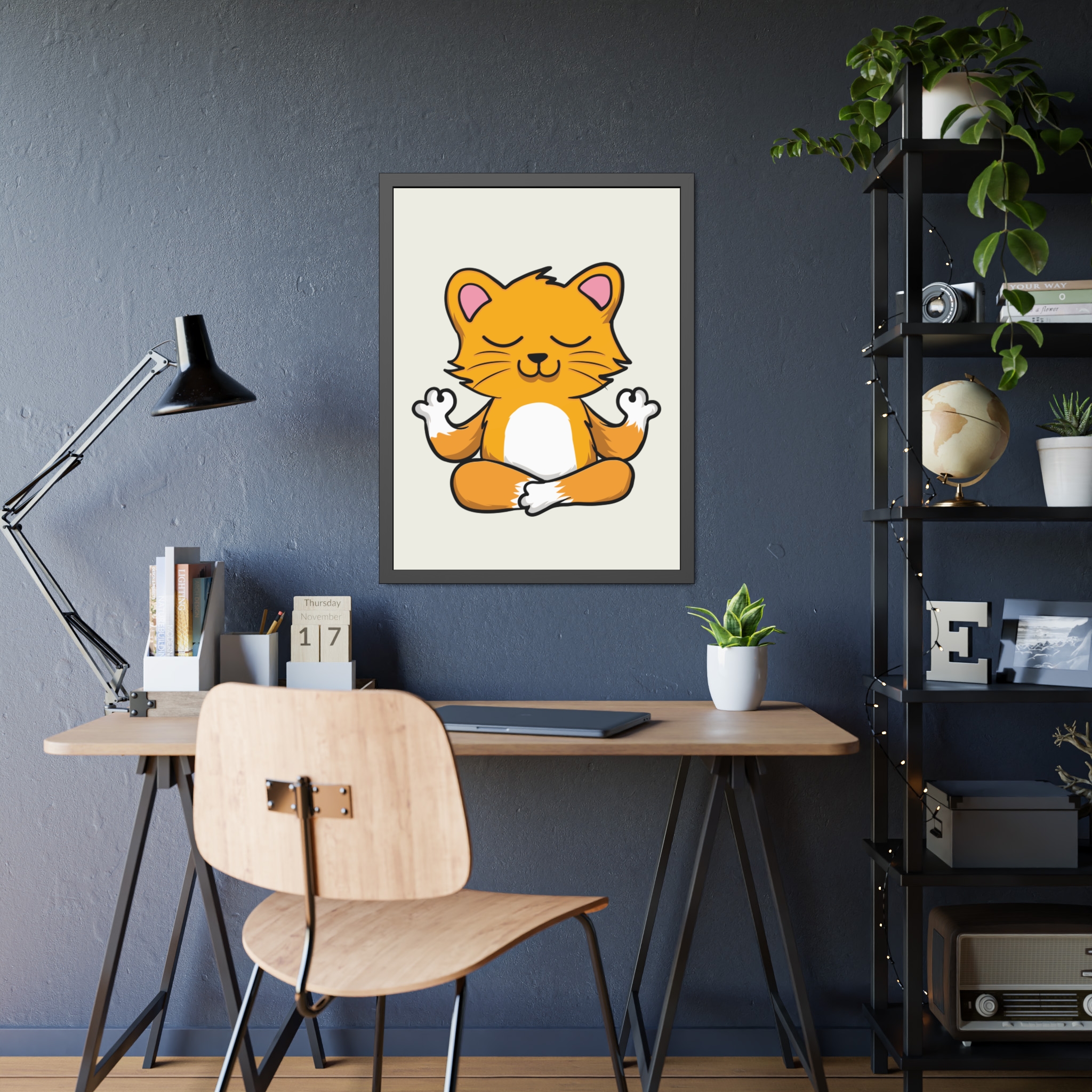 Yoga Cat Framed Poster — Cute Meditating Cat Wall Art for Kids & Home - Image 31