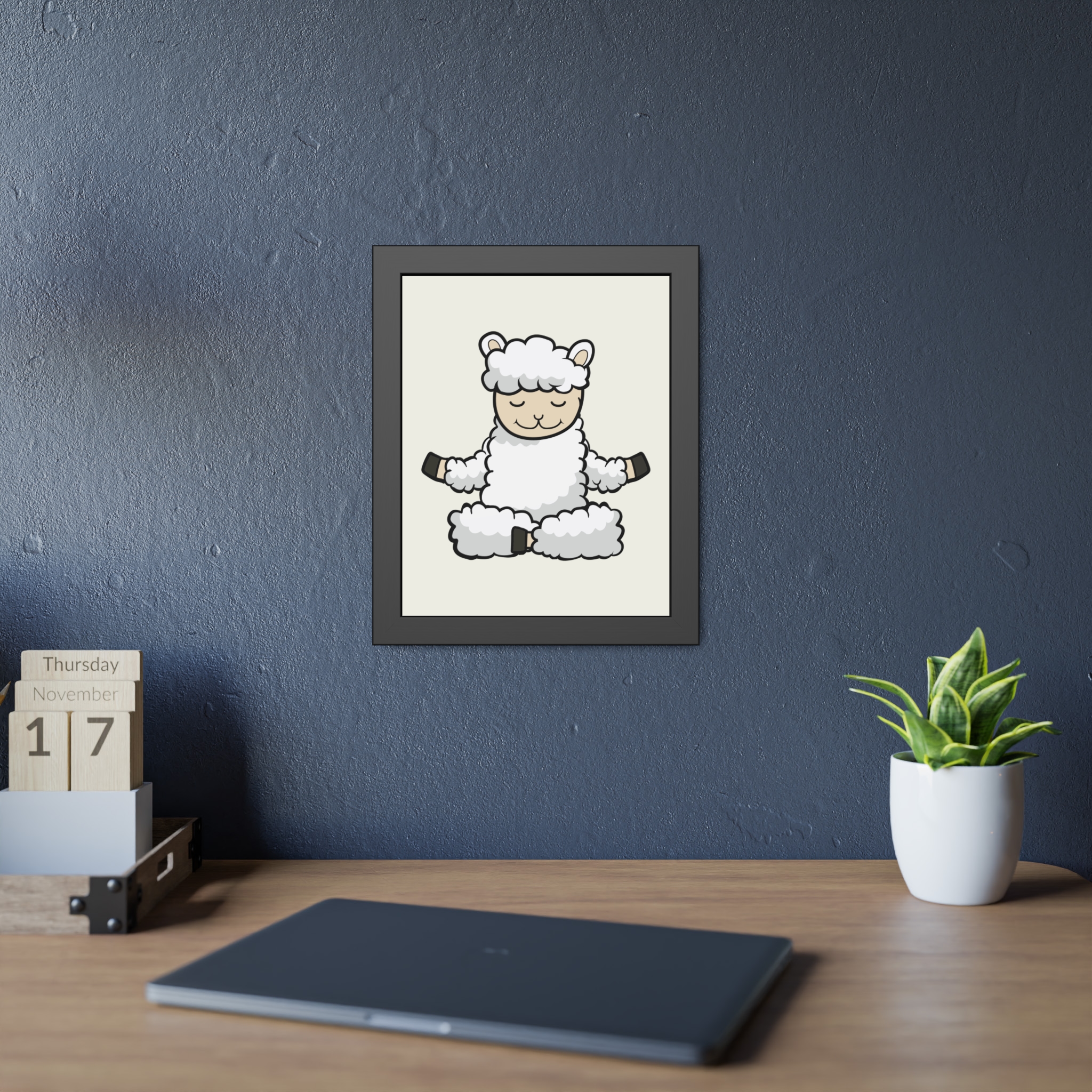 Meditating Sheep Framed Poster — Cute Yoga Lamb Wall Art for Nursery & Kids’ Room - Image 11