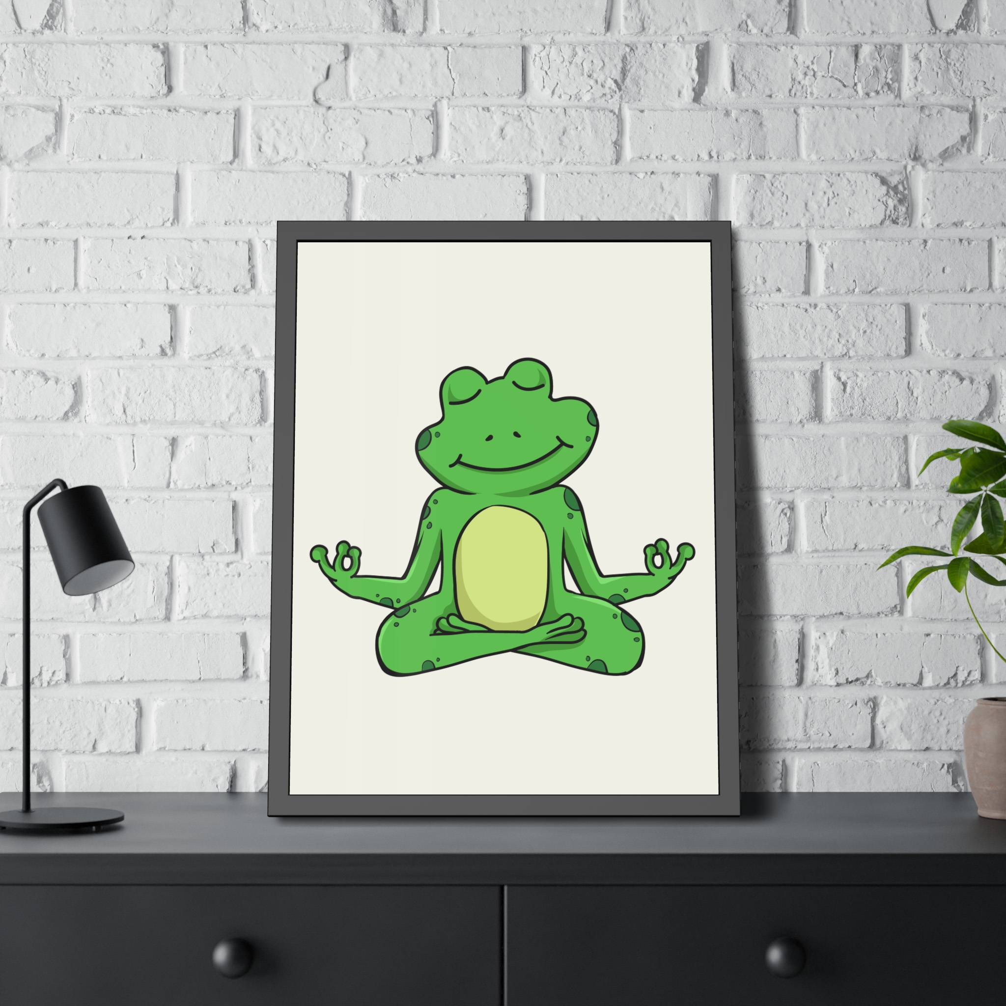 Meditating Frog Framed Poster — Cute Yoga Wall Art for Kids & Nursery - Image 32