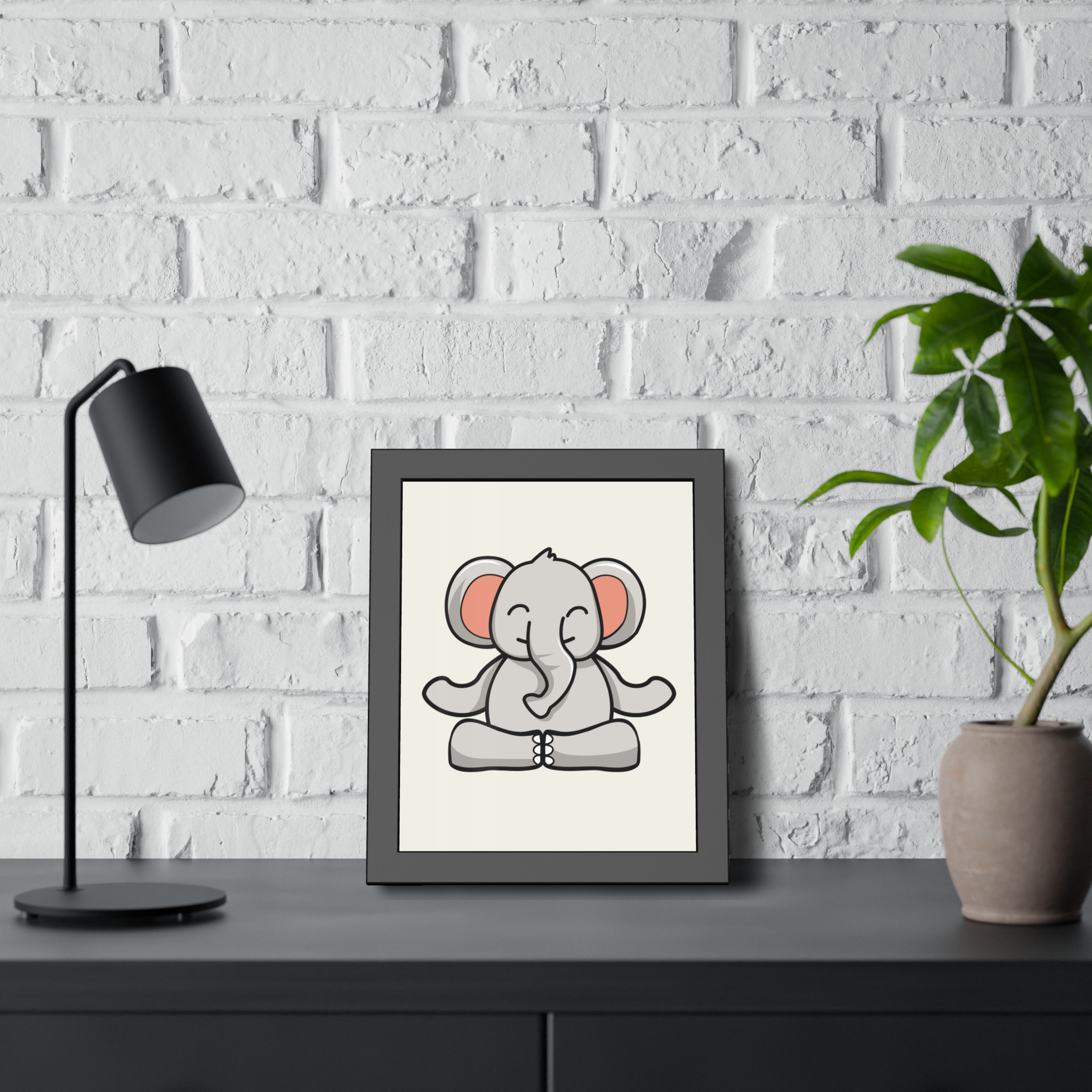 Meditating Elephant Framed Poster — Cute Nursery Wall Art - Image 12