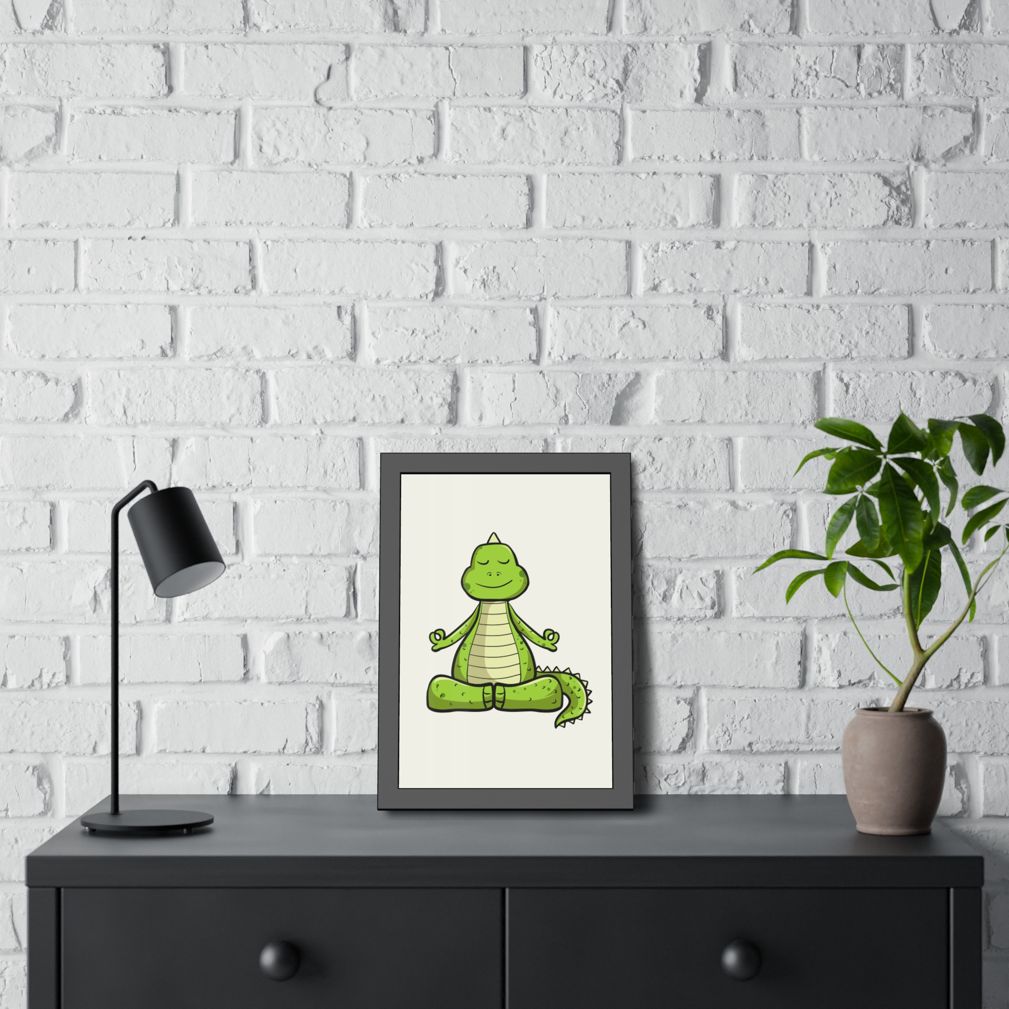 Yoga Dinosaur Framed Poster — Cute Meditating Dino Wall Art - Image 16