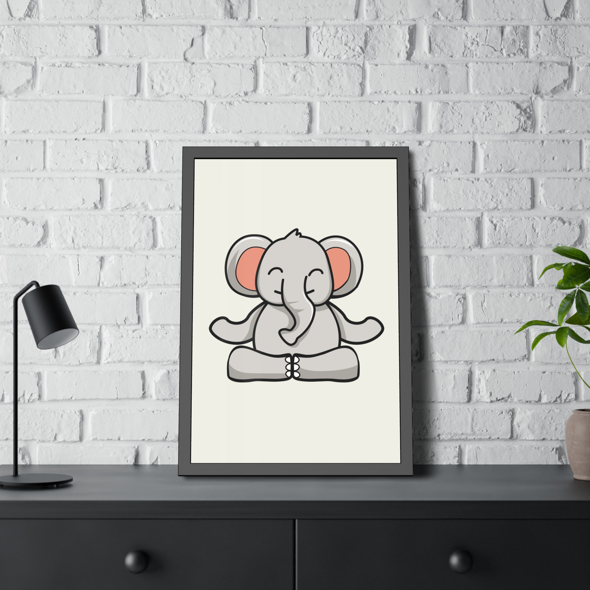 Meditating Elephant Framed Poster — Cute Nursery Wall Art - Image 28