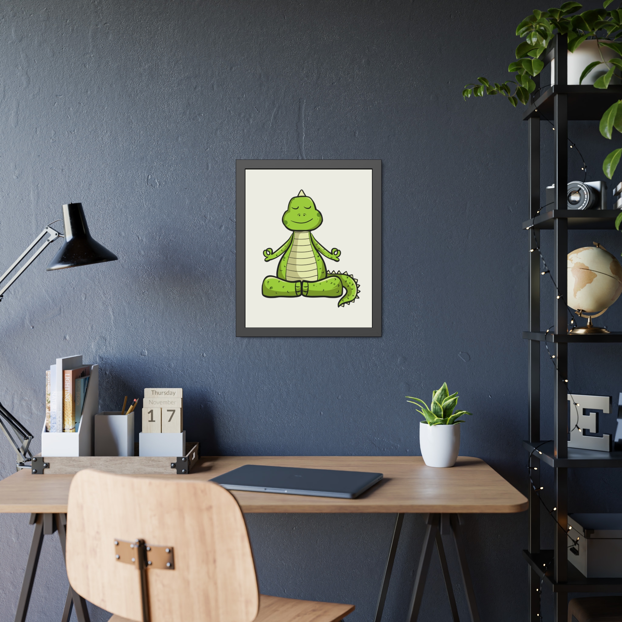 Yoga Dinosaur Framed Poster — Cute Meditating Dino Wall Art - Image 19