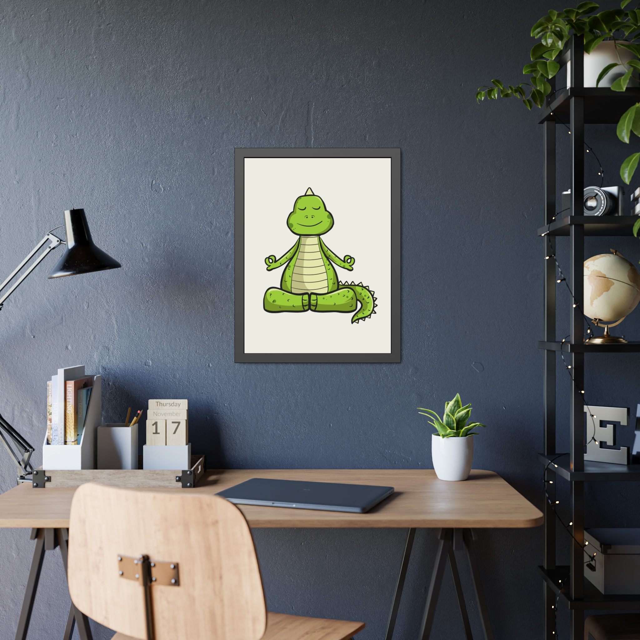 Yoga Dinosaur Framed Poster — Cute Meditating Dino Wall Art - Image 23