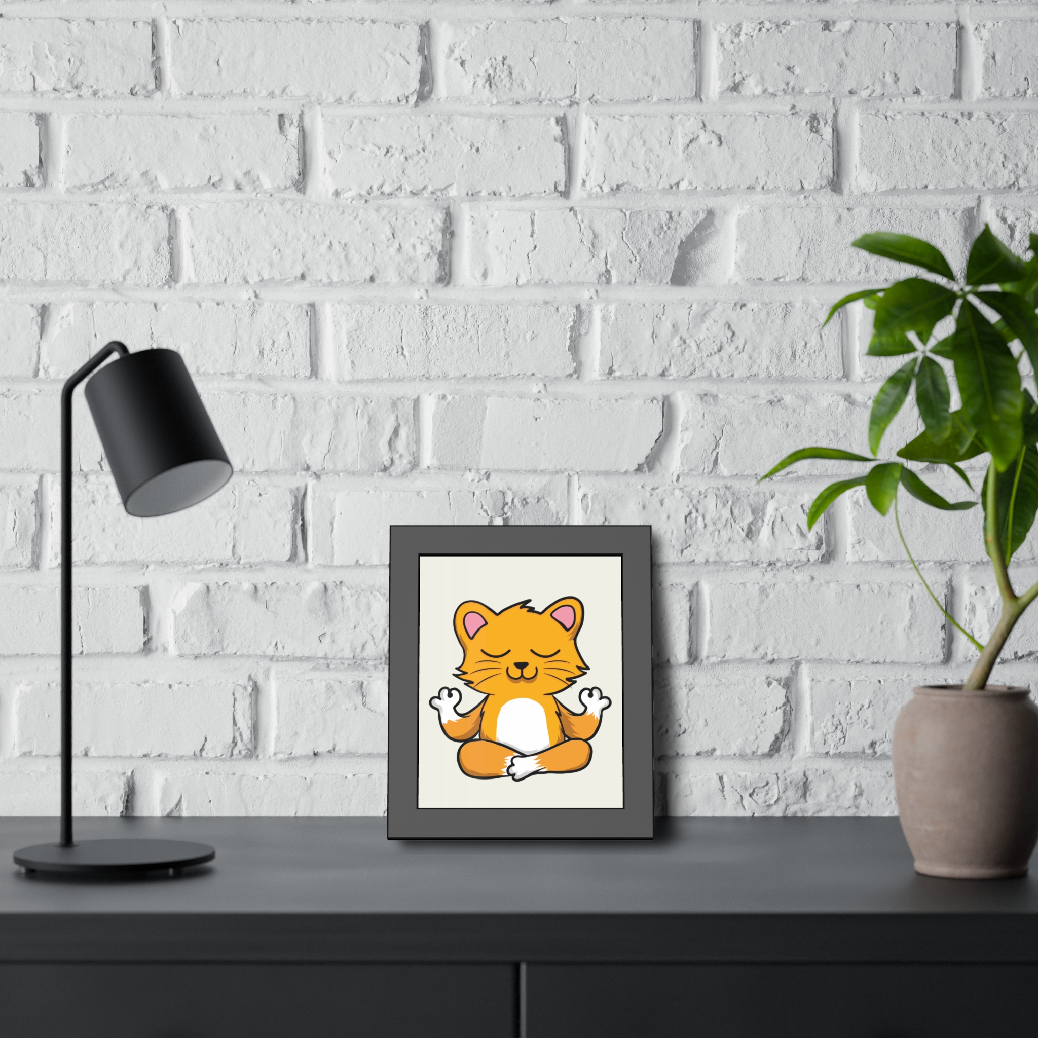 Yoga Cat Framed Poster — Cute Meditating Cat Wall Art for Kids & Home - Image 8
