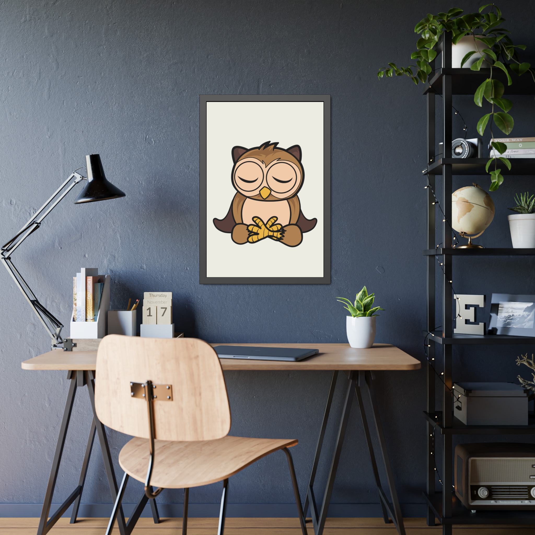 Sleeping Owl Illustration Framed Poster | Nursery Wall Art - Image 27