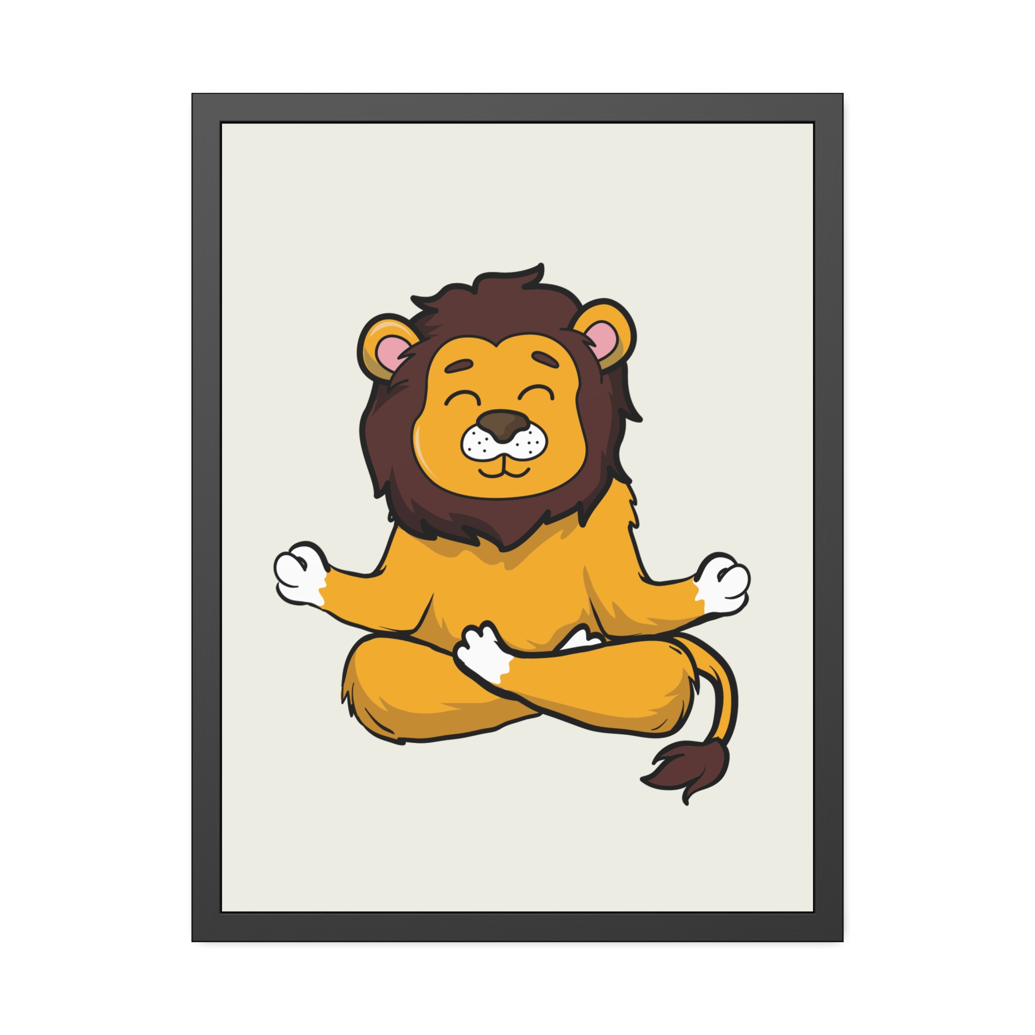 Meditating Lion Framed Poster — Cute Yoga Animal Wall Art for Nursery & Kids’ Room - Image 29