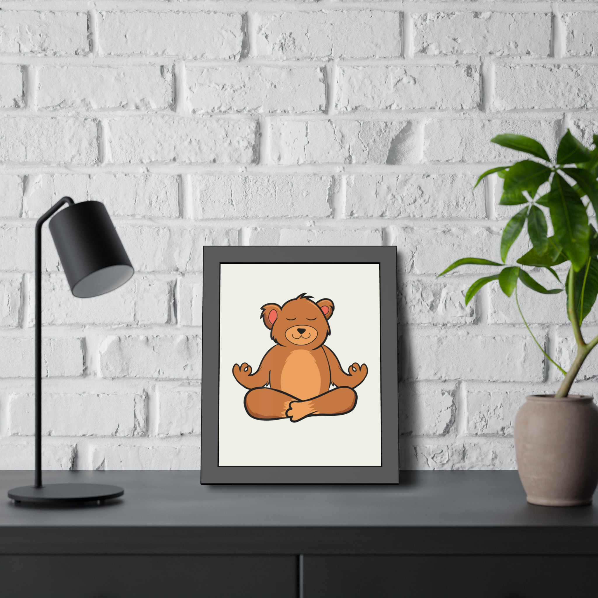 Meditating Bear Framed Poster – Cute Nursery Wall Art for Kids’ Room, Yoga & Mindfulness Décor - Image 12