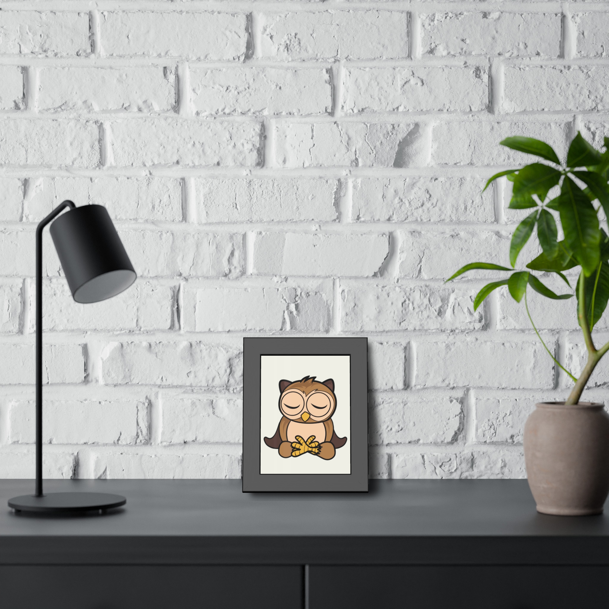 Sleeping Owl Illustration Framed Poster | Nursery Wall Art - Image 4