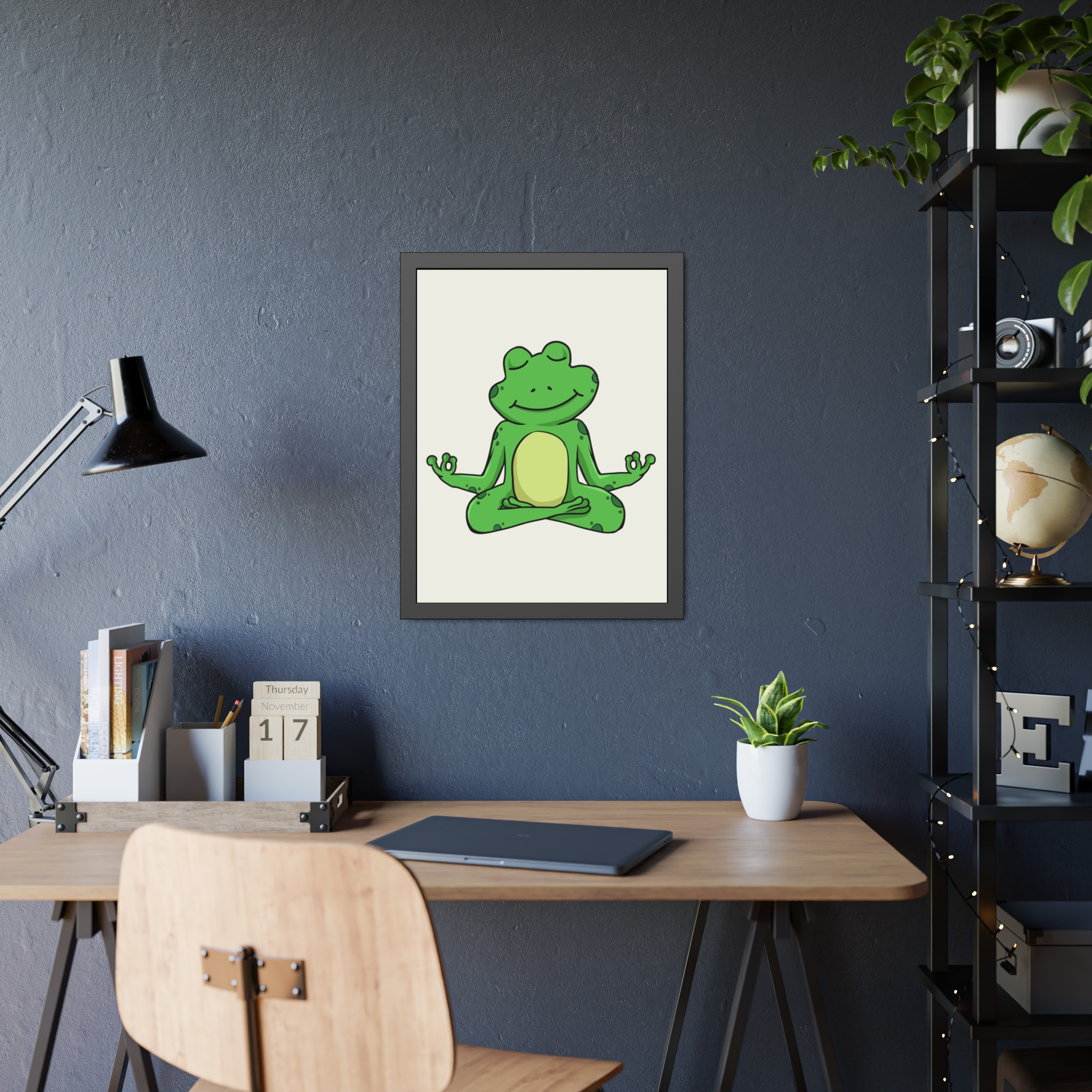Meditating Frog Framed Poster — Cute Yoga Wall Art for Kids & Nursery - Image 23