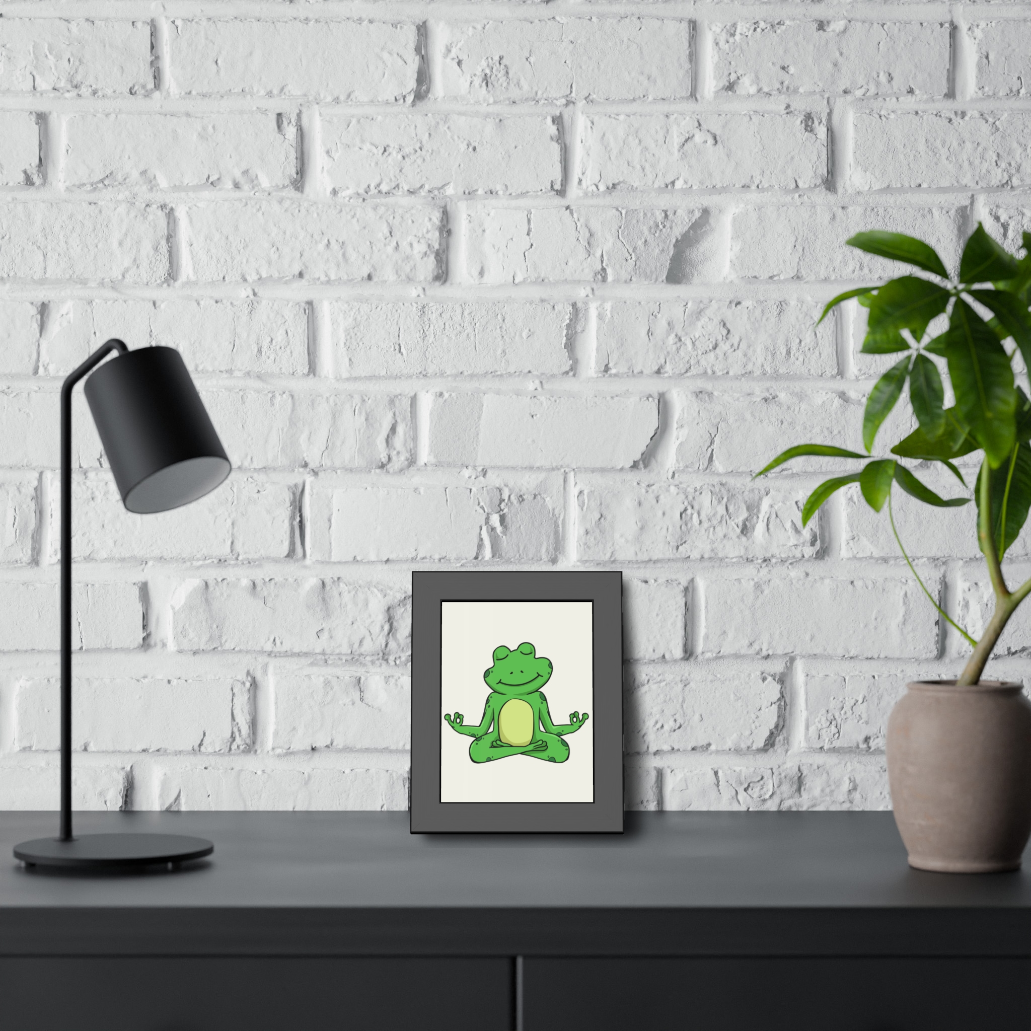 Meditating Frog Framed Poster — Cute Yoga Wall Art for Kids & Nursery - Image 4