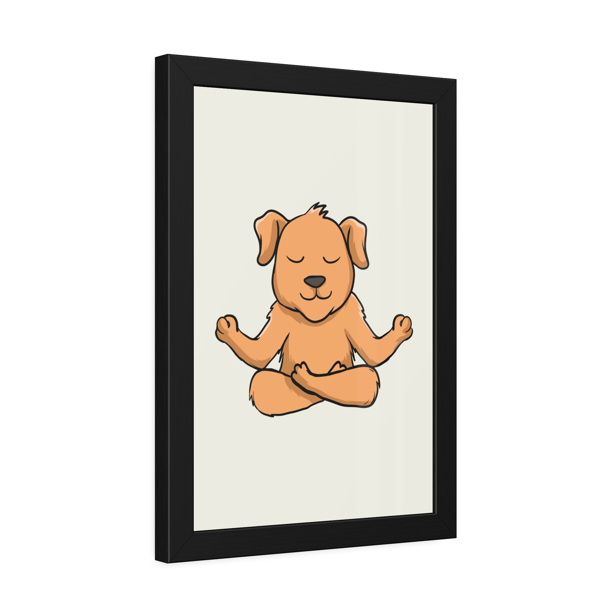 Meditating Puppy Framed Poster — Cute Yoga Dog Wall Art for Nursery & Home - Image 14