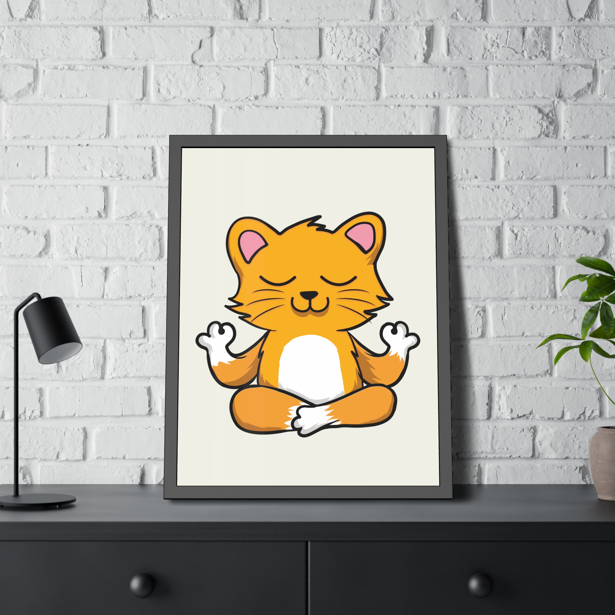 Yoga Cat Framed Poster — Cute Meditating Cat Wall Art for Kids & Home - Image 32