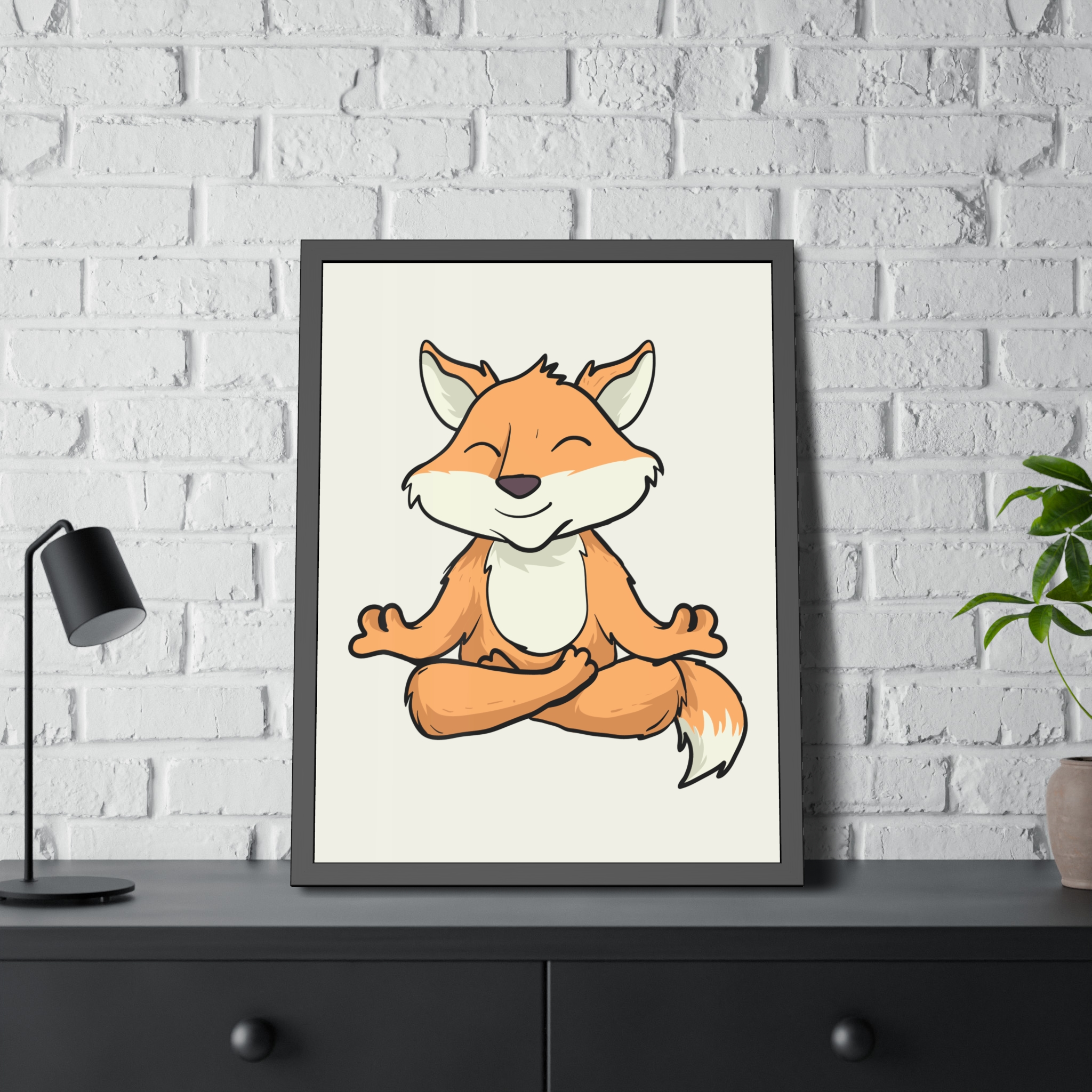 Meditating Fox Framed Poster — Whimsical Nursery Wall Art - Image 32