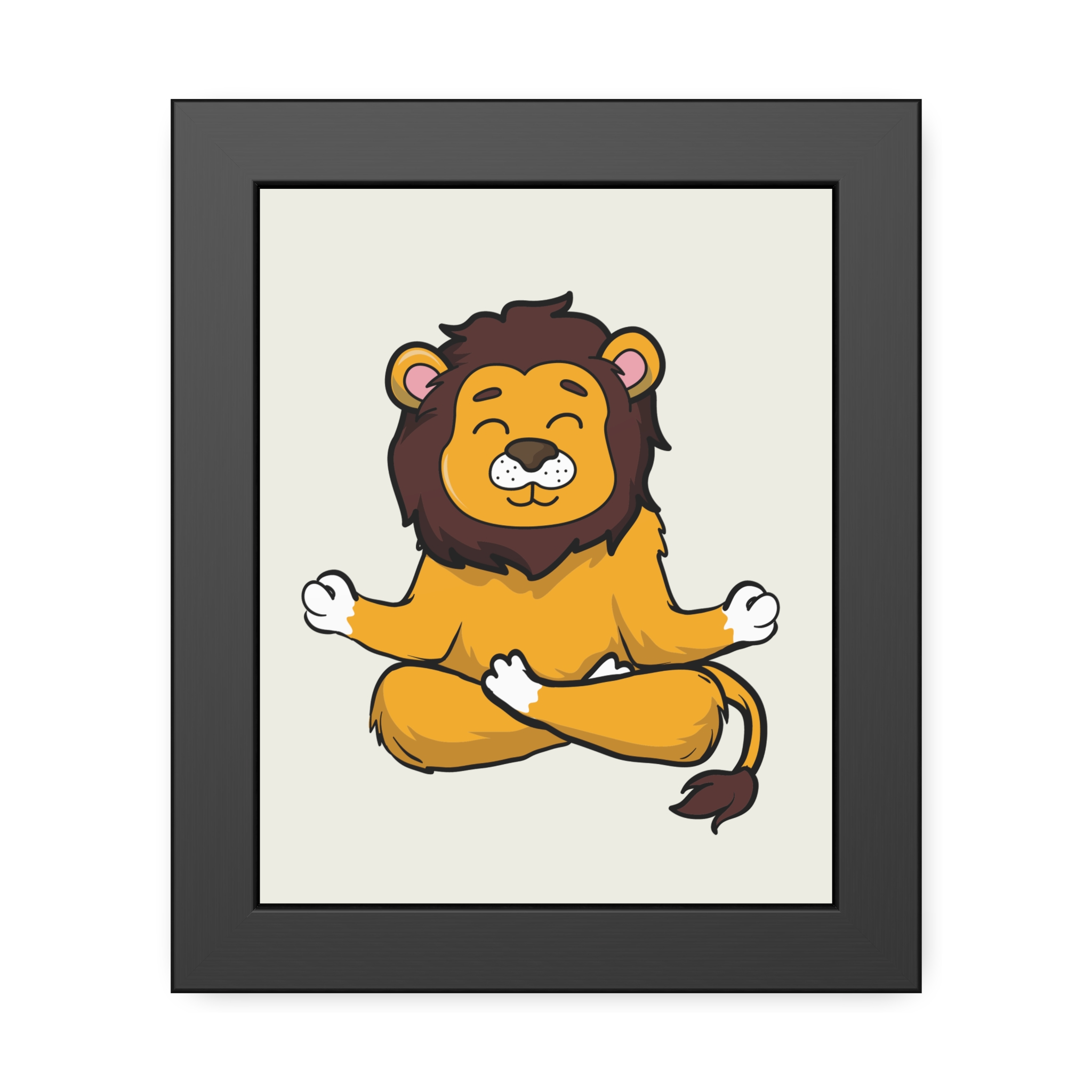 Meditating Lion Framed Poster — Cute Yoga Animal Wall Art for Nursery & Kids’ Room - Image 5