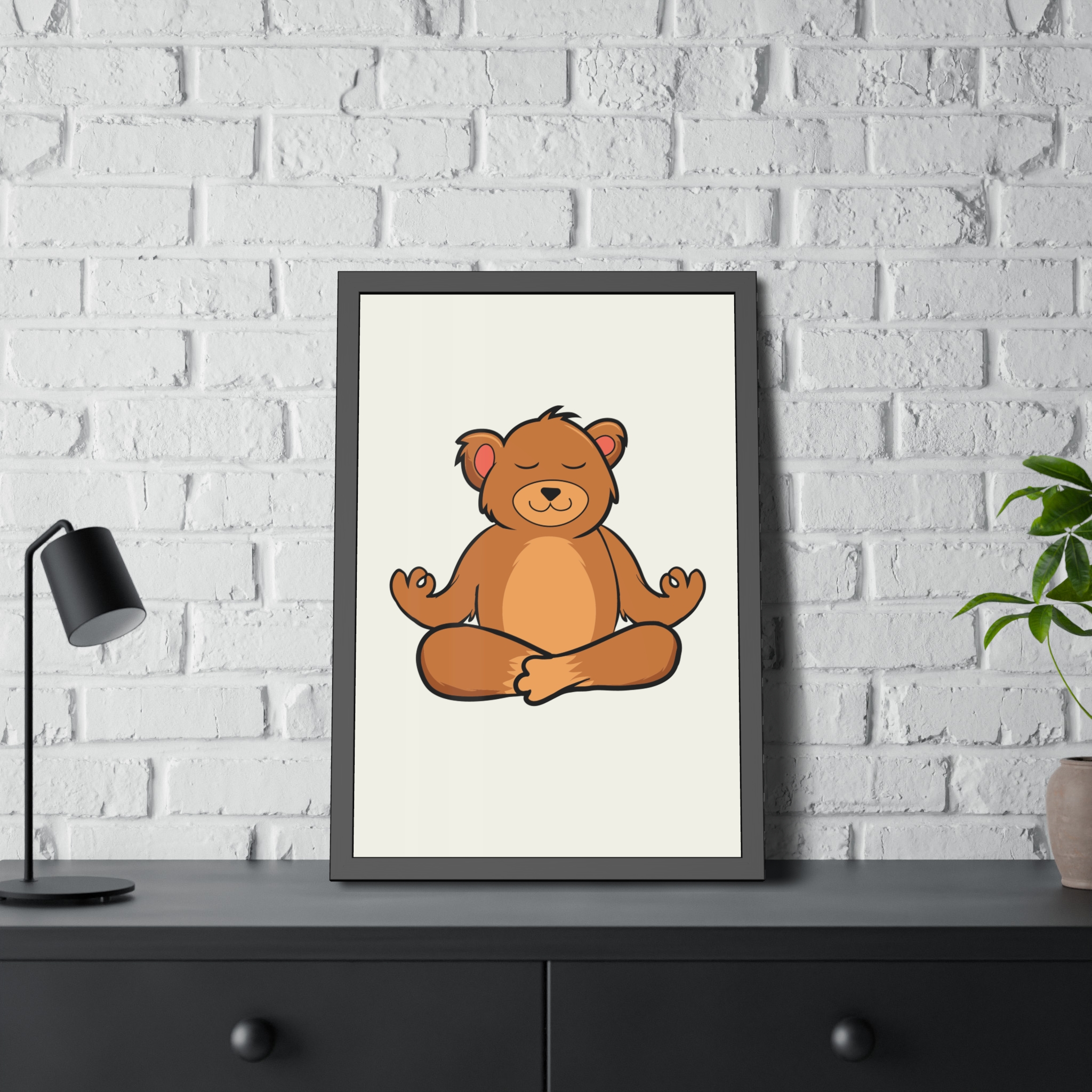 Meditating Bear Framed Poster – Cute Nursery Wall Art for Kids’ Room, Yoga & Mindfulness Décor - Image 28