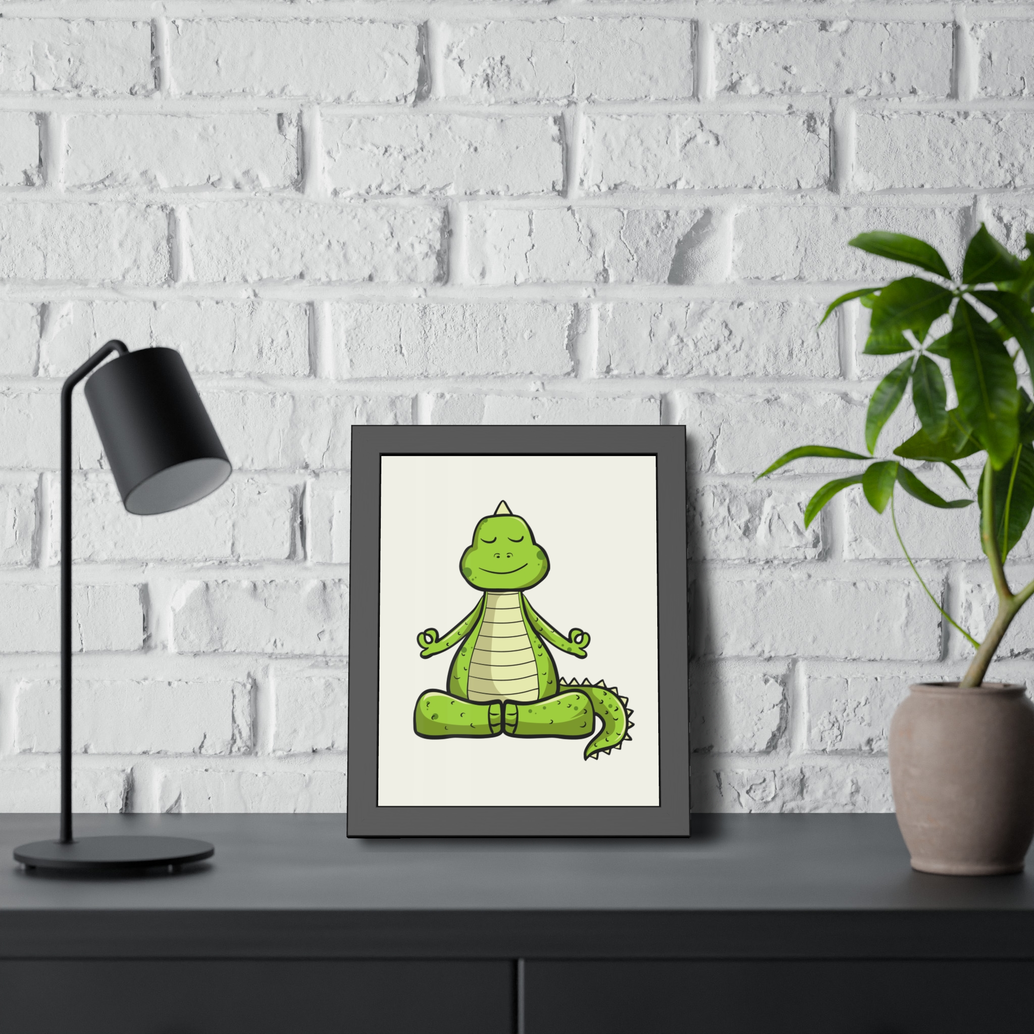 Yoga Dinosaur Framed Poster — Cute Meditating Dino Wall Art - Image 12