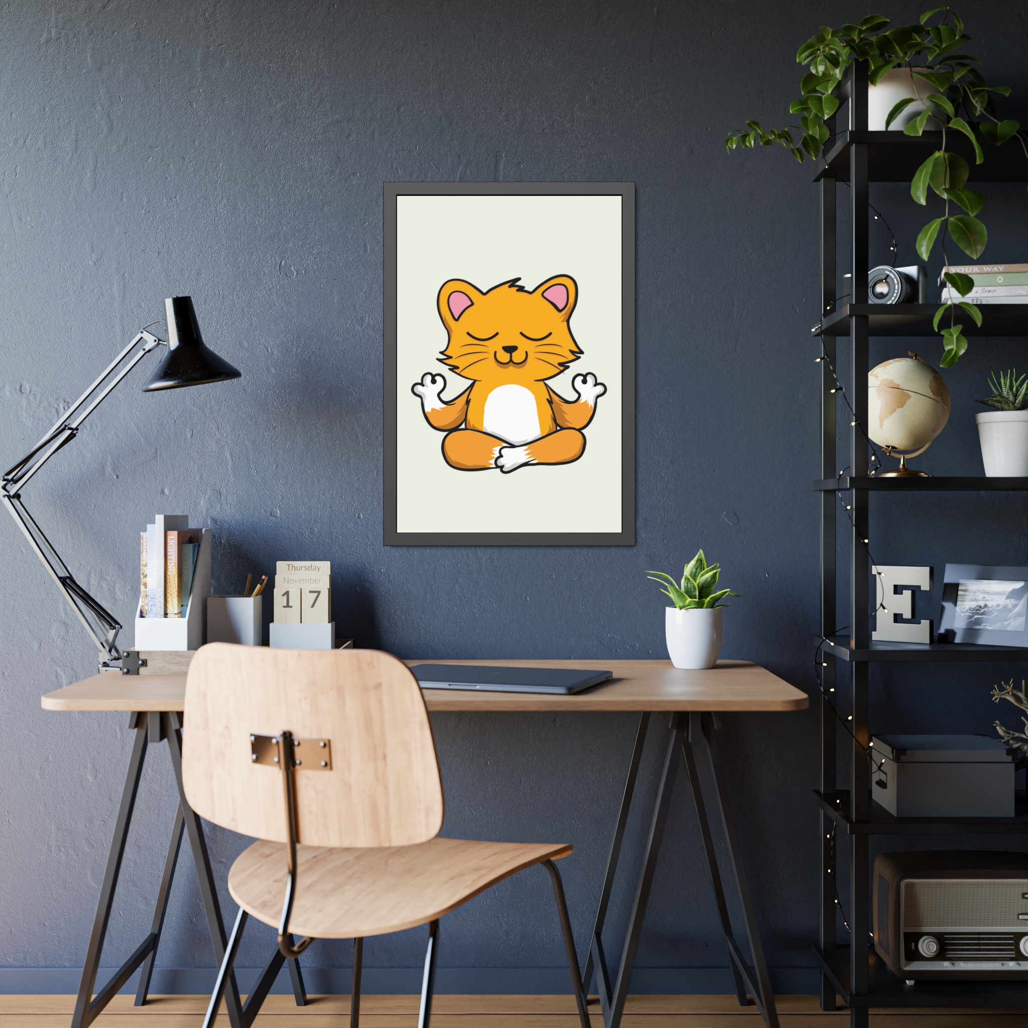Yoga Cat Framed Poster — Cute Meditating Cat Wall Art for Kids & Home - Image 27