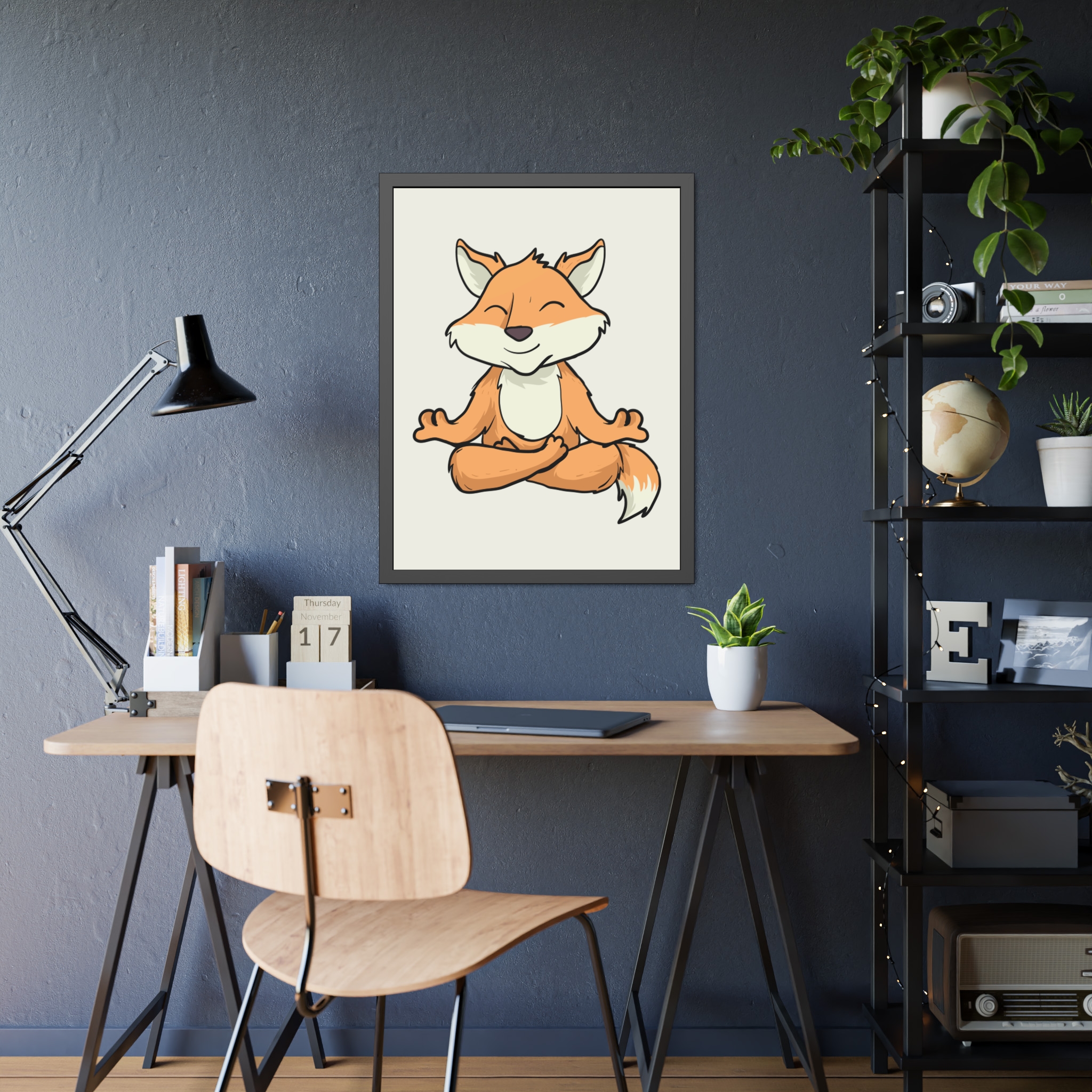 Meditating Fox Framed Poster — Whimsical Nursery Wall Art - Image 31