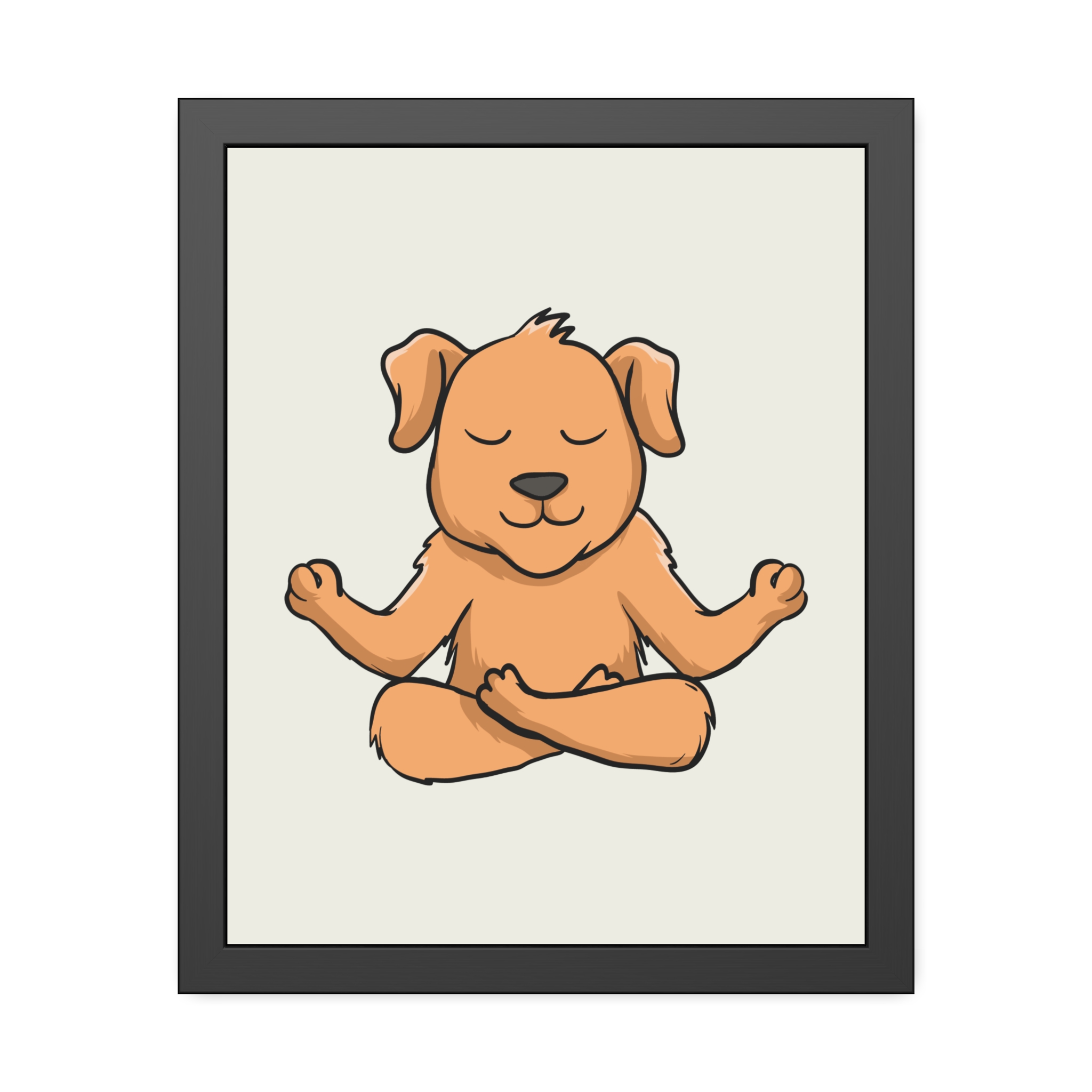 Meditating Puppy Framed Poster — Cute Yoga Dog Wall Art for Nursery & Home - Image 17