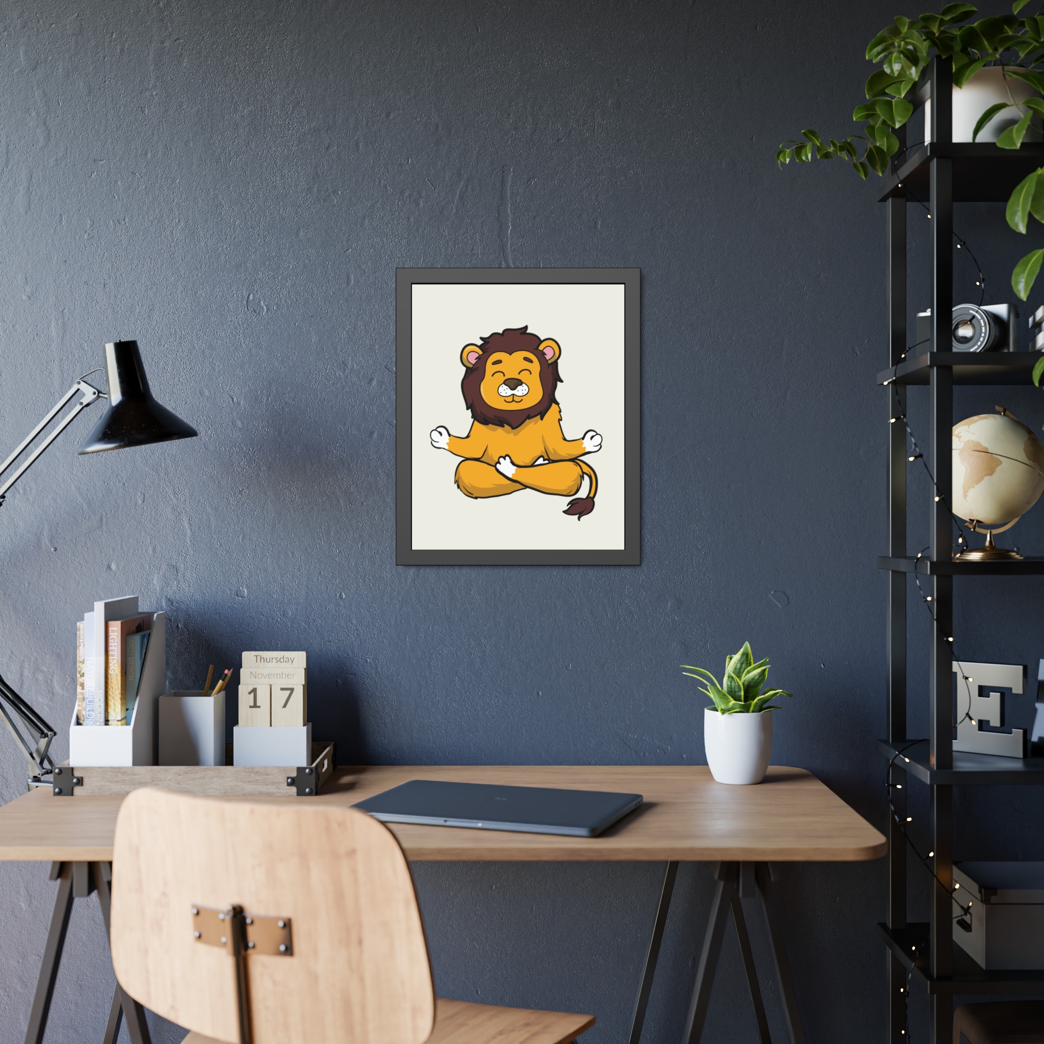 Meditating Lion Framed Poster — Cute Yoga Animal Wall Art for Nursery & Kids’ Room - Image 19