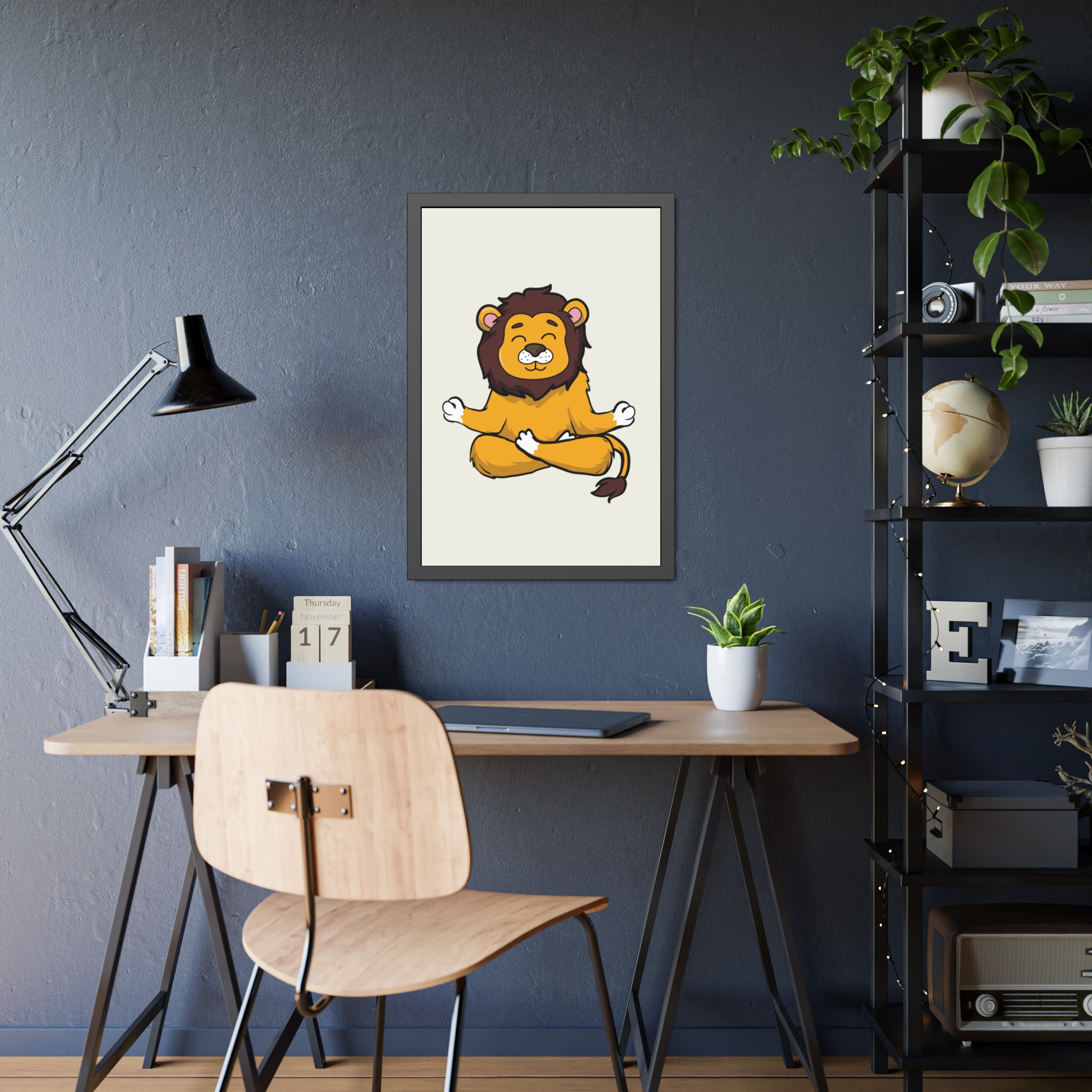 Meditating Lion Framed Poster — Cute Yoga Animal Wall Art for Nursery & Kids’ Room - Image 27